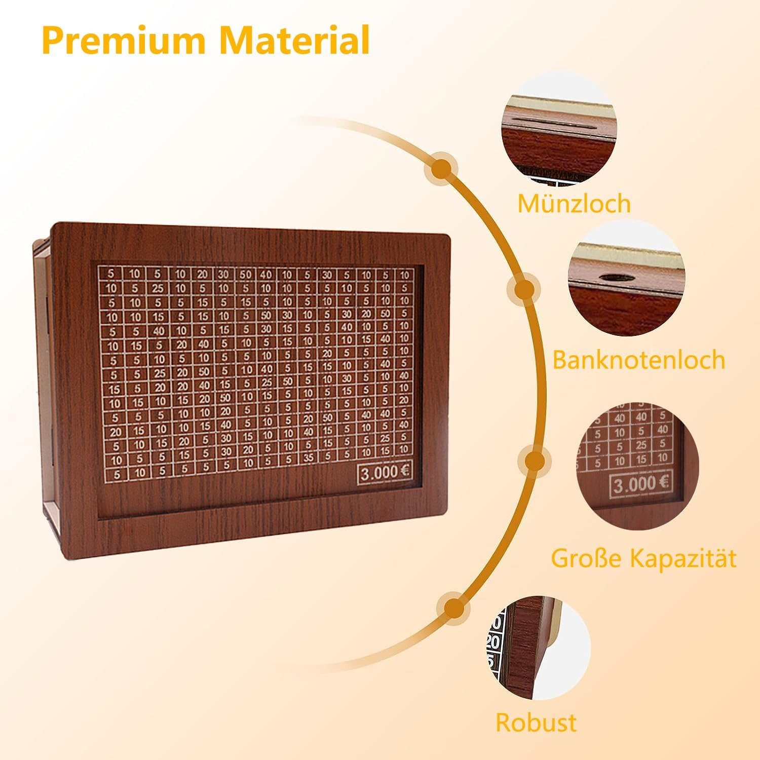 BlingBin Spardose Sparschwein aus Holz mit Zähler mit Ziel für Kinder und E günstig online kaufen