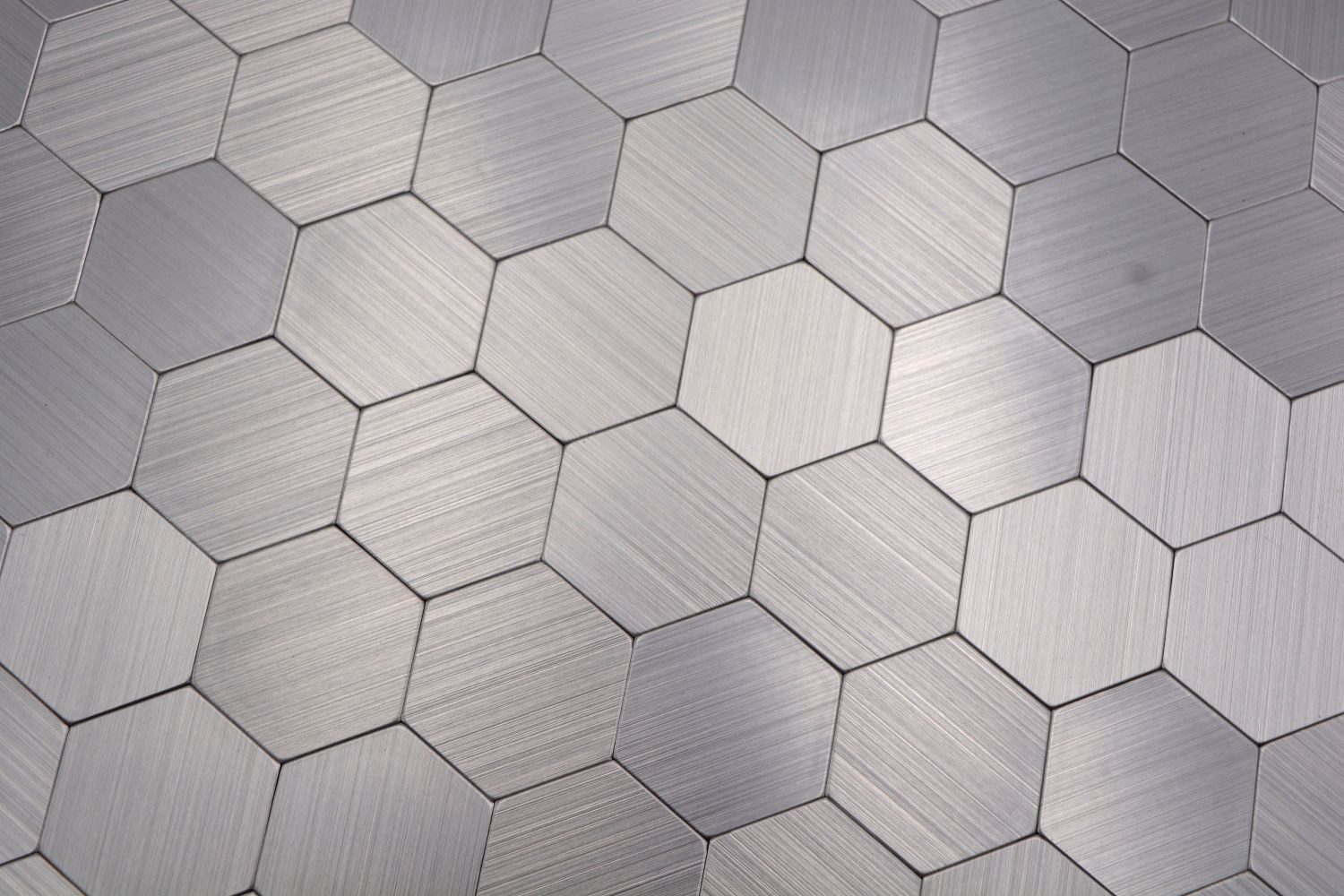 Mosani Mosaikfliesen Selbstklebende Hexagon Wandfliesen Wandpaneele Dekor, Aluminium Metall 29x28, Silber, Spritzwasserbereich geeignet, Küchenrückwand Spritzschutz