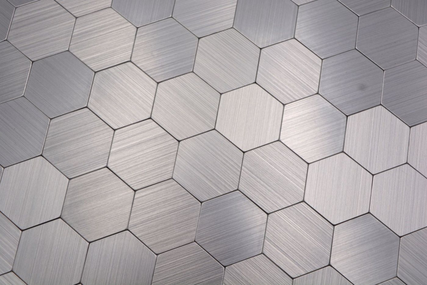 Thumbnail - Mosani Mosaikfliesen Selbstklebende Hexagon Wandfliesen Wandpaneele Dekor, Aluminium Metall 29x28, Silber, Spritzwasserb...
