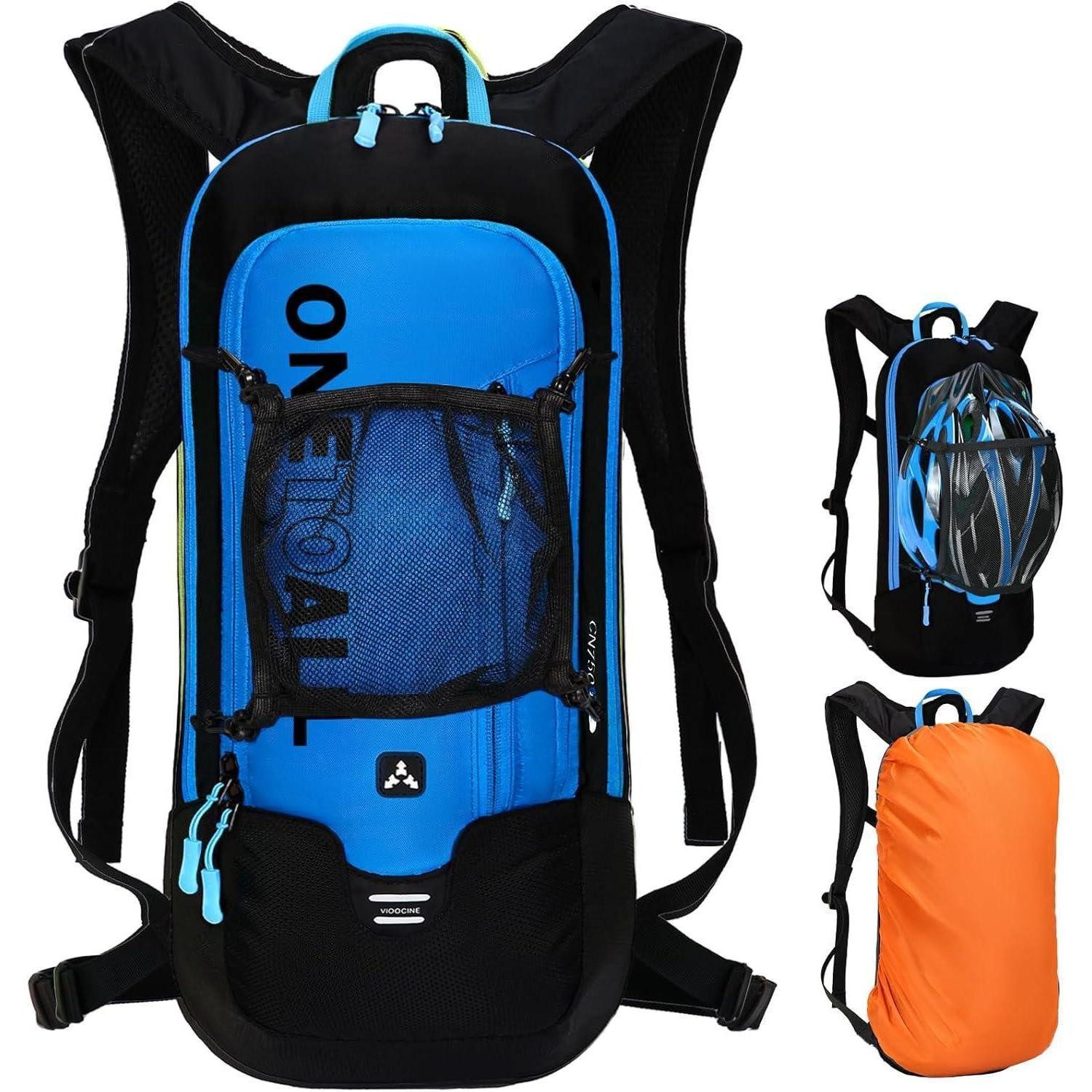 Fahrradrucksack Fahrradrucksack Trinkrucksack Sportrucksack Blau 6l mit Regenschutz
