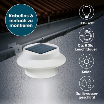 EASYmaxx LED Dachrinnenleuchte Solar Dachrinnenleuchten Lichtsensor 3er Set, Solar Hausbeleuchtung, Außen, Beleuchtung, Wegleuchte