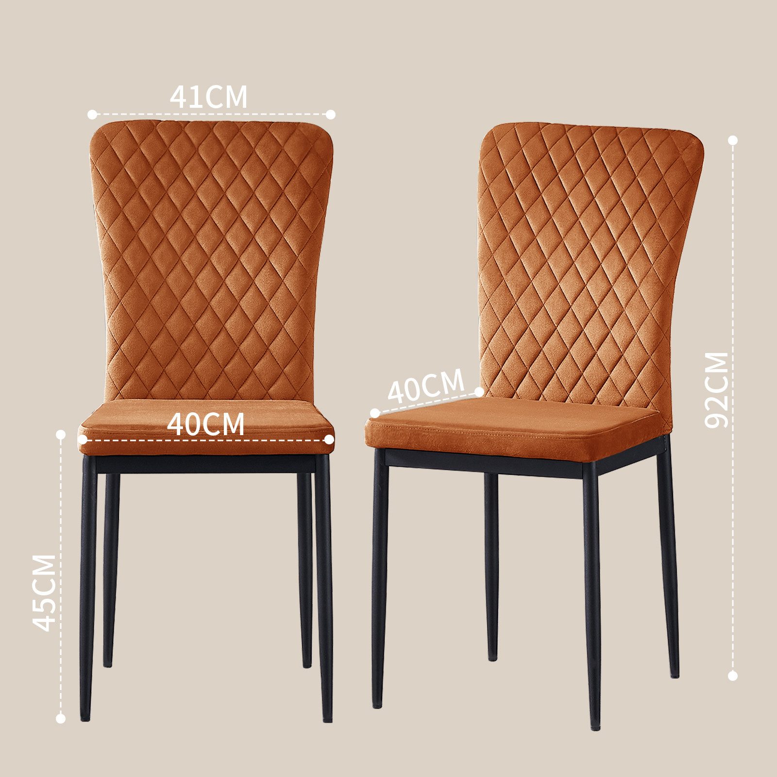 JYMTOM Esszimmerstuhl Samt/Kunstleder, hoher Lehne, Metallgestell, günstig online kaufen