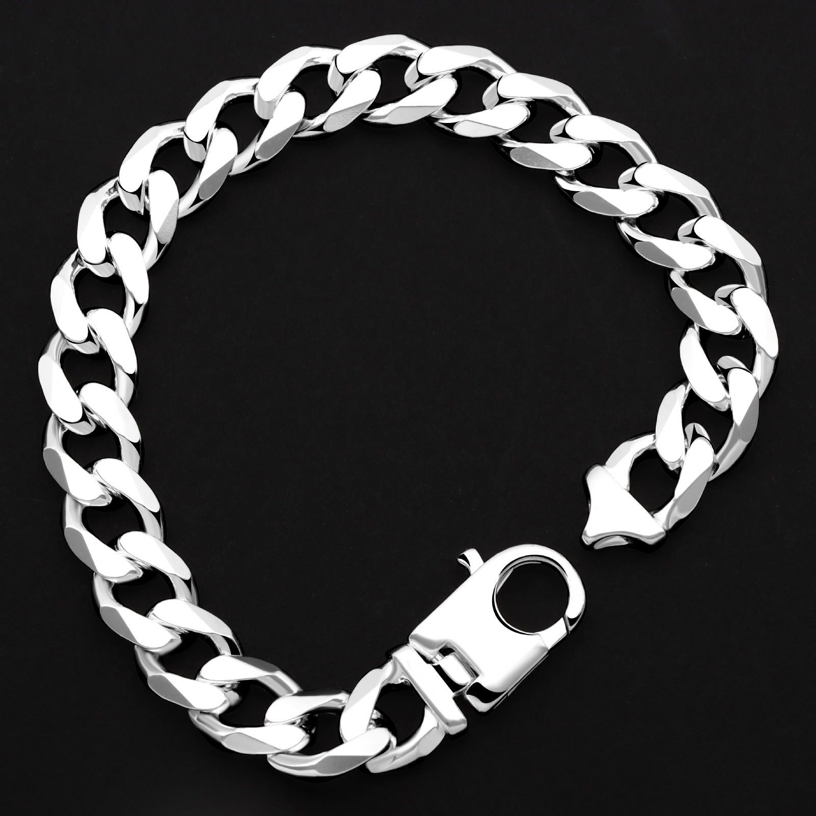 Tony Fein Silberarmband Panzerarmband 10mm 925er Silber Massiv Diamantiert, günstig online kaufen