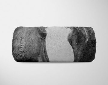 Sinus Art Handtücher Handtuch Strandhandtuch Saunatuch Kuscheldecke mit Tiermotiv Pferde Wildpferde, Baumwolle-Polyester-Mix (1-St), Handtuch
