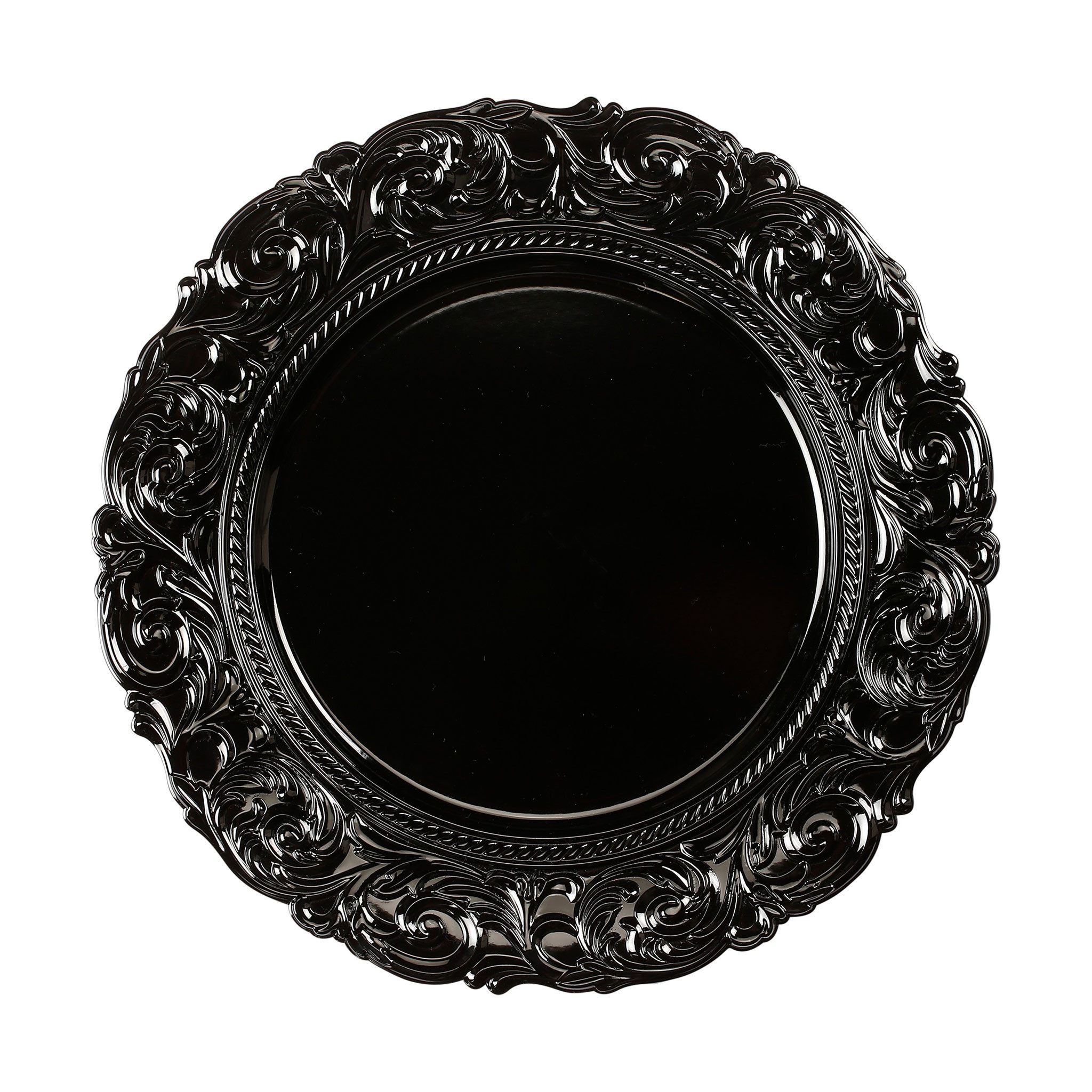 MAGIC by Inge Dekoteller, Dekoteller 33cm Kunststoff mit prunkvollem Muster - Schwarz