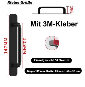 Novzep Türgriff 4 Stück Möbelgriff,Aluminium Griff Selbstklebend,Türgriffe,18cm/14.7cm