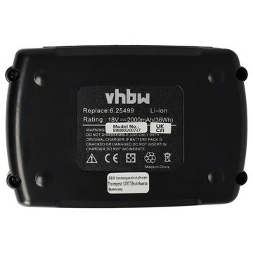 vhbw kompatibel mit Metabo RB 18 LTX 60, S 18 LTX 115, SB 18 LT, RB 18 LTX Akku Li-Ion 2000 mAh (18 V)