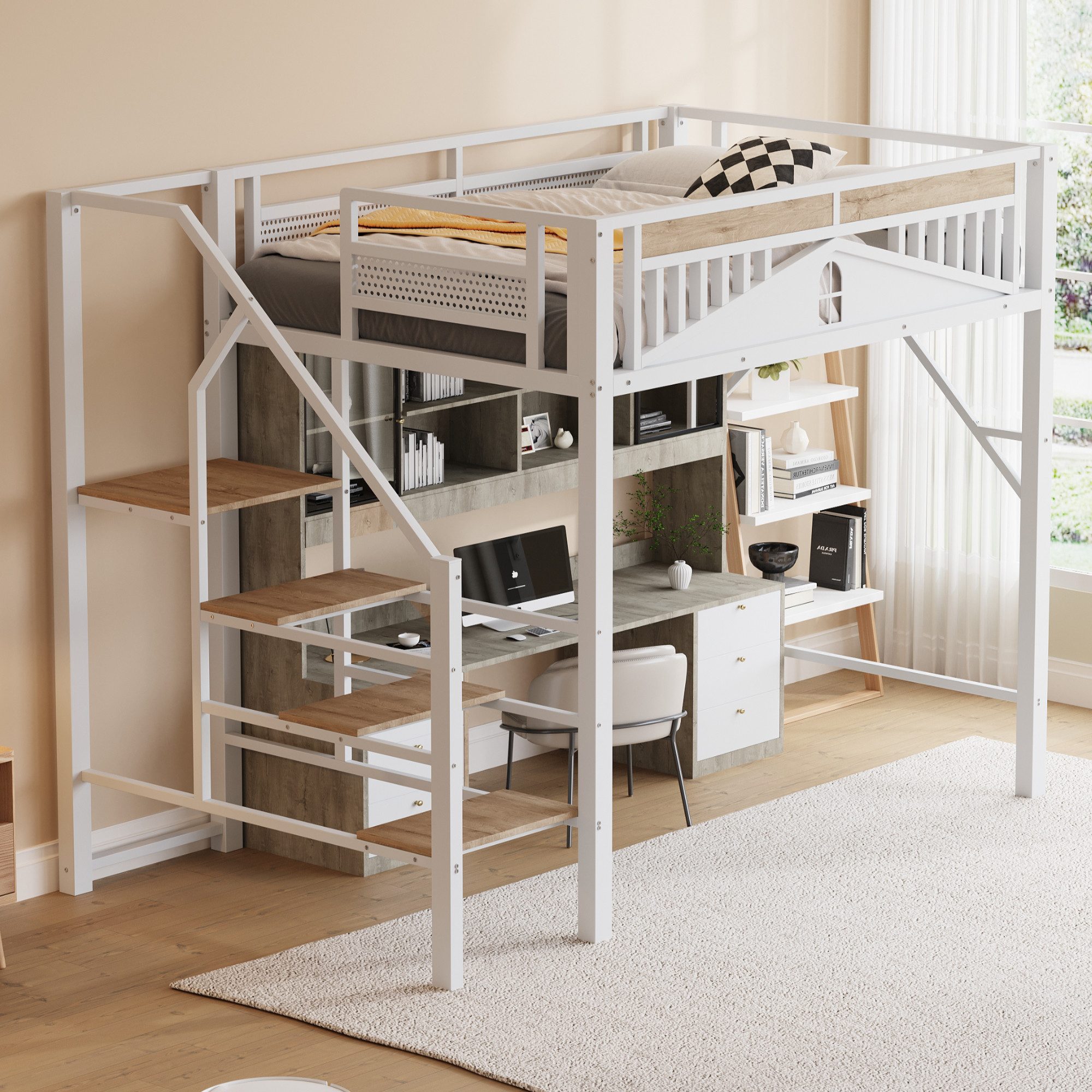 KLAM HOME Hochbett Metall-Hochbett 90 x günstig online kaufen