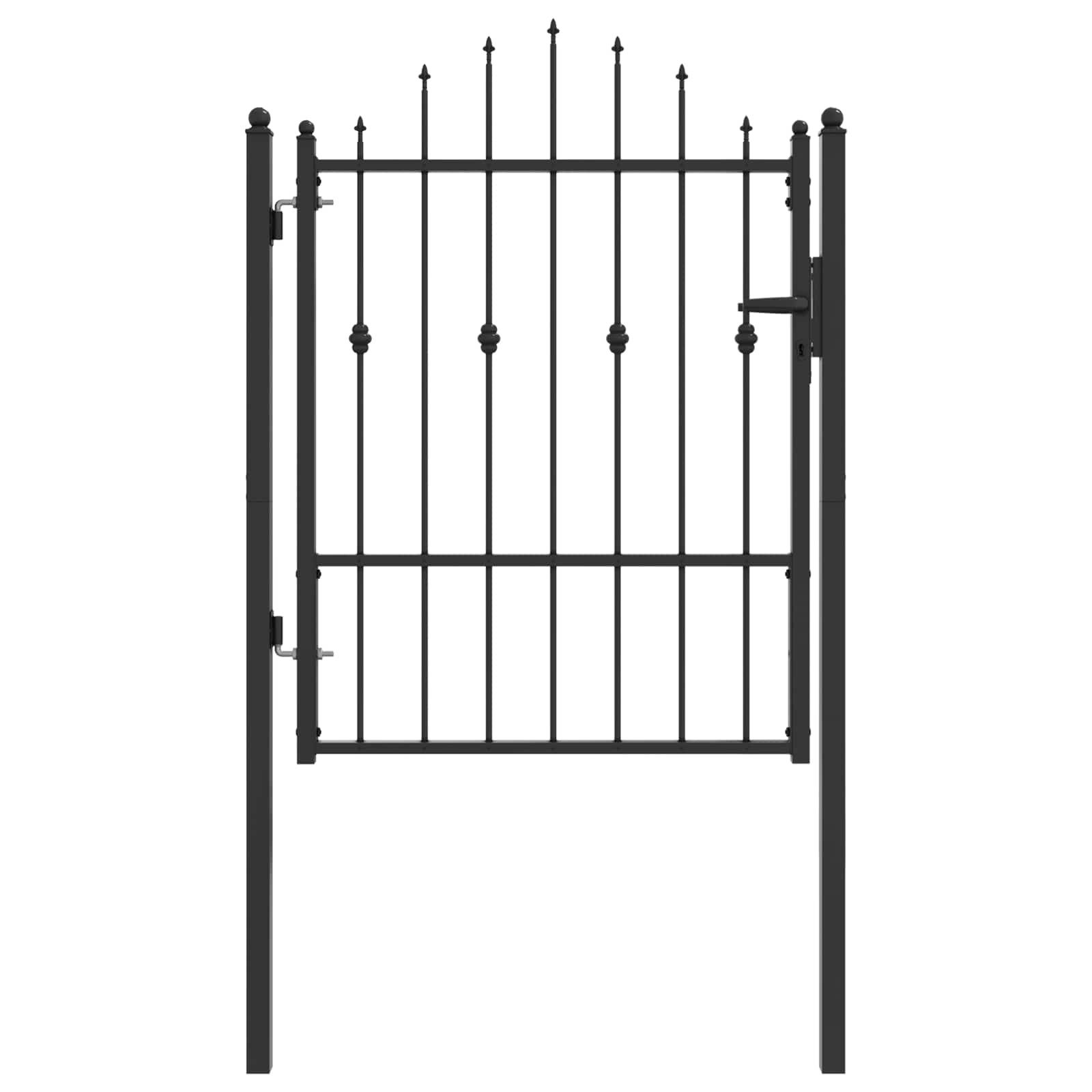 vidaXL Gartentor Zauntor ASTEN 100 x 125 cm Metall Schwarz Abschließbar