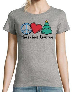 Youth Designz T-Shirt Peace Love Christmas Damen Shirt mit motivierendem Spruch