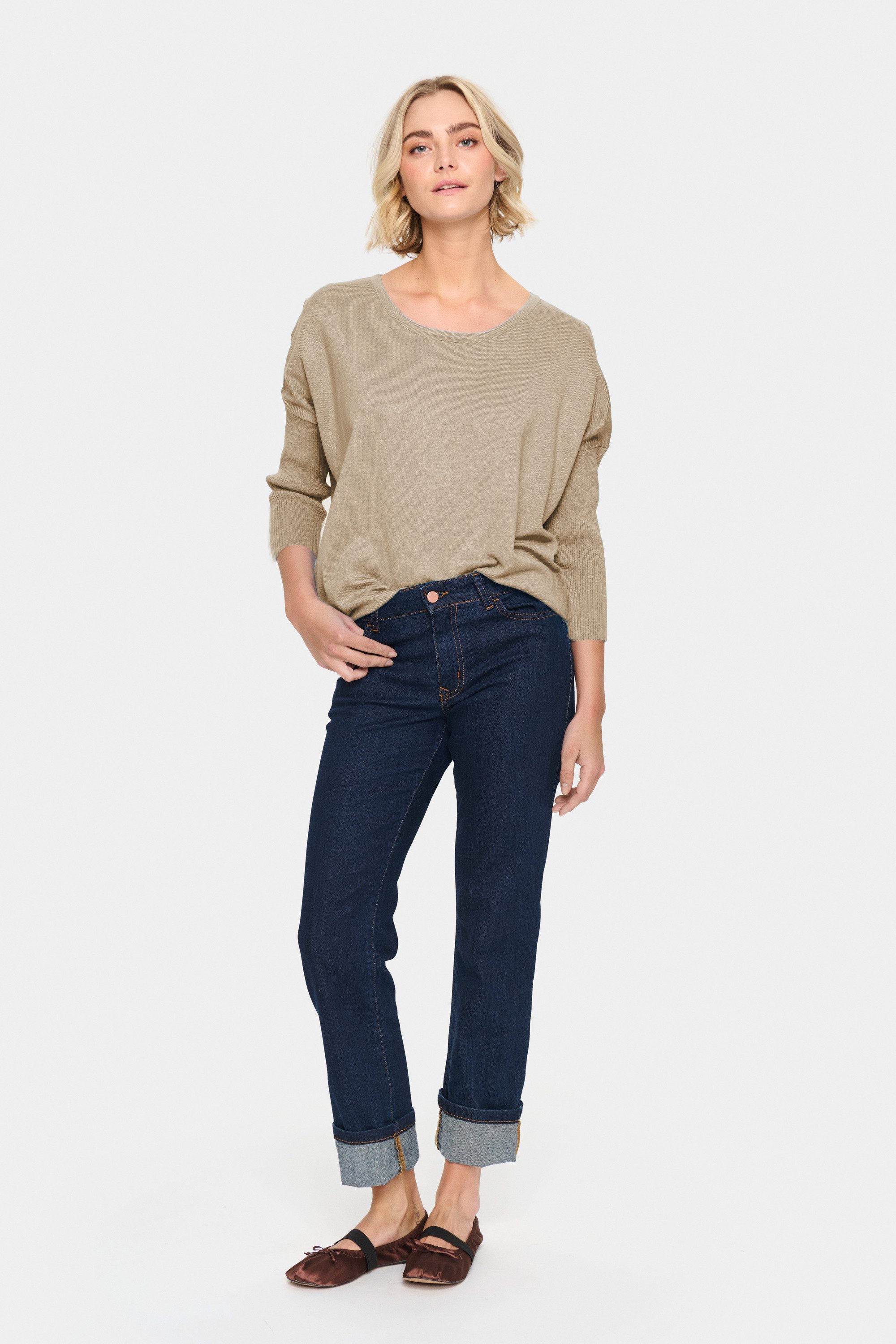 Saint Tropez Strickpullover A2561, MilaSZ R-Neck günstig online kaufen