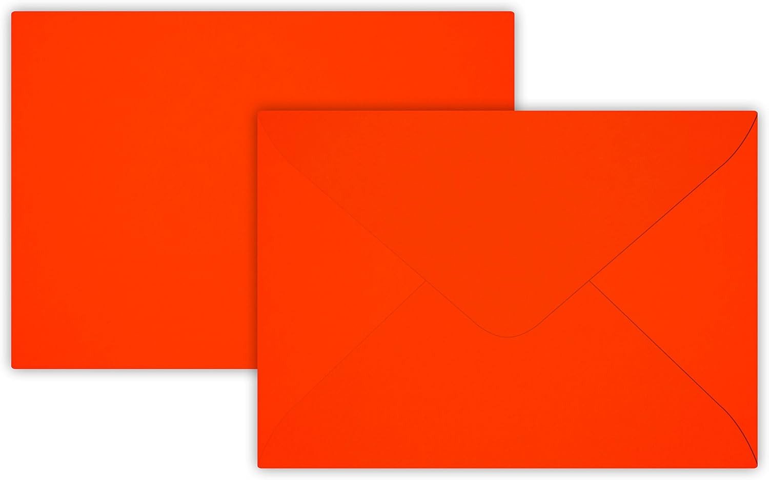 Briefumschläge24Plus Briefumschlag 25 Mini 5,0 x 7,0 cm Конверты Mini größe Neon Orange, 50 x 70 mm Конверты Mini Recyceltes Material Neon