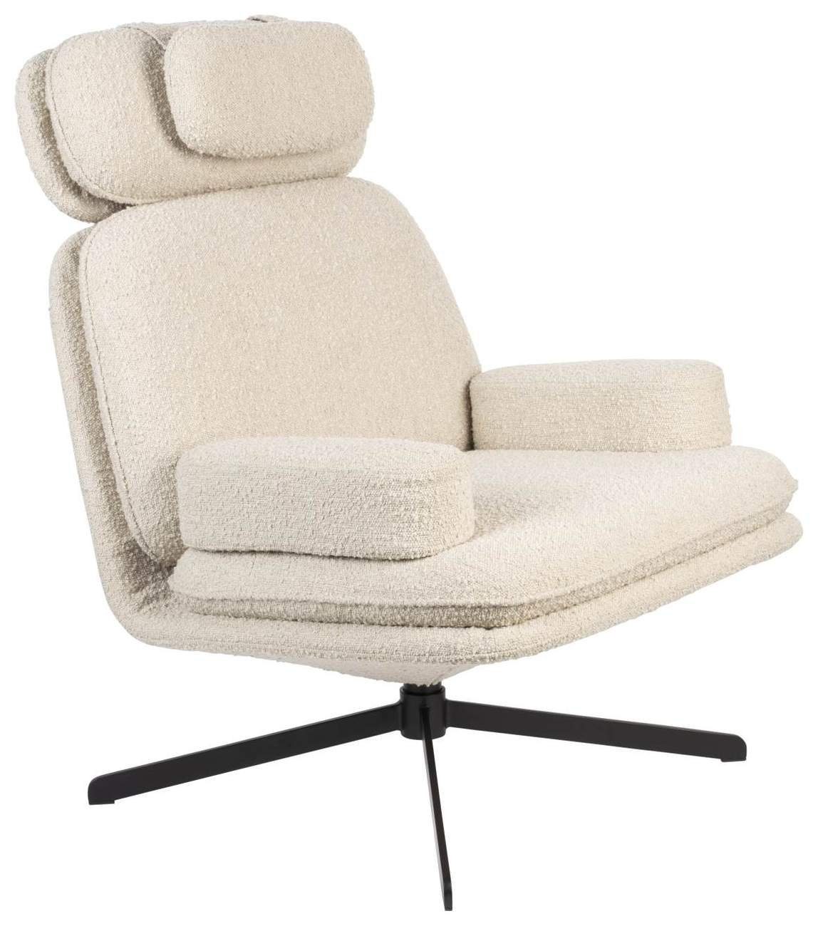 Zuiver Loungesessel Stoff Zuiver Beige Lounge drehbar angesagten Sessel mit Bouclé TYLER