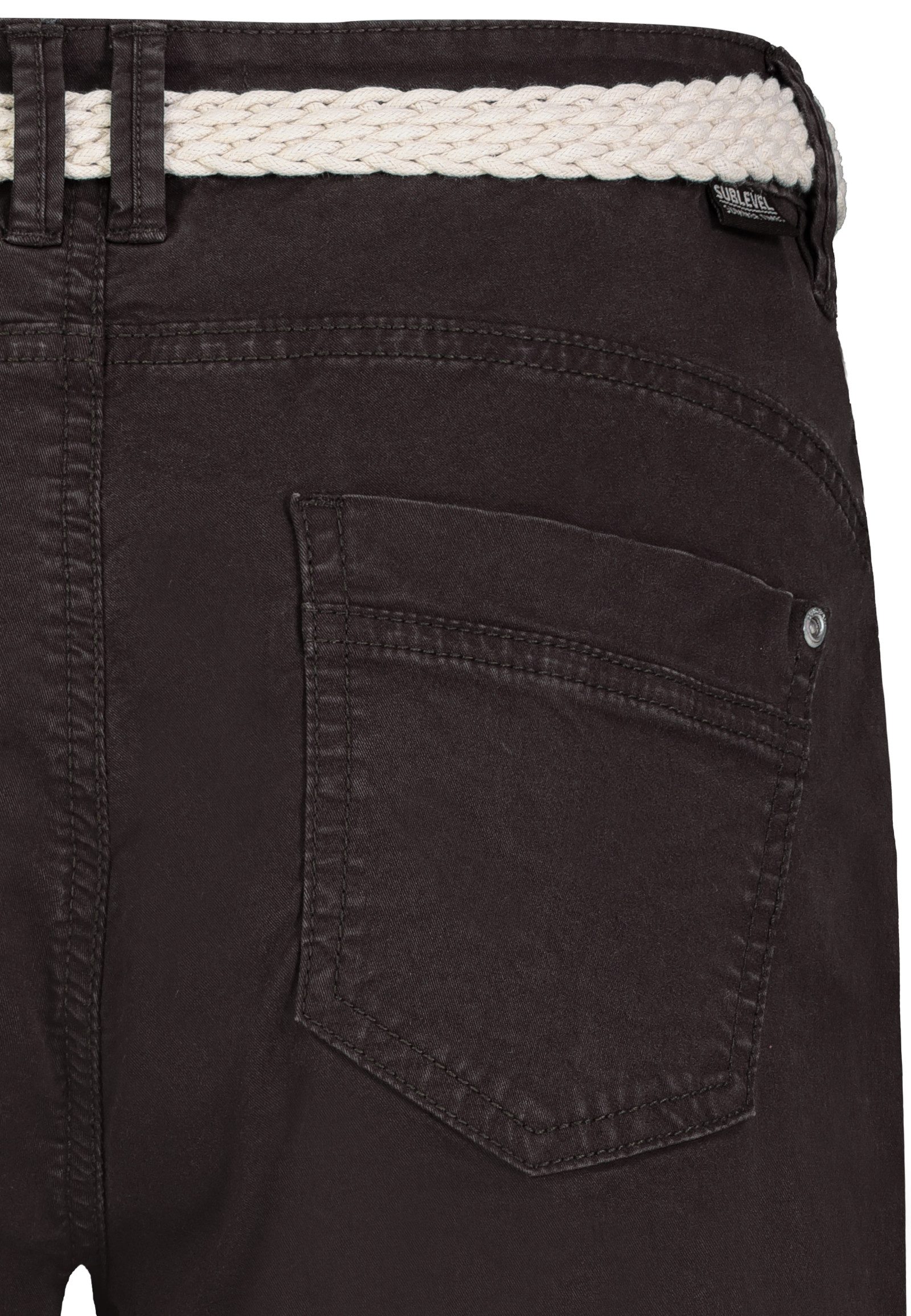 SUBLEVEL Bermudas Damen Short Bermuda kurze Hose Sommer Chino Stoff Hose mit Gürtel – Bild 5 von 5