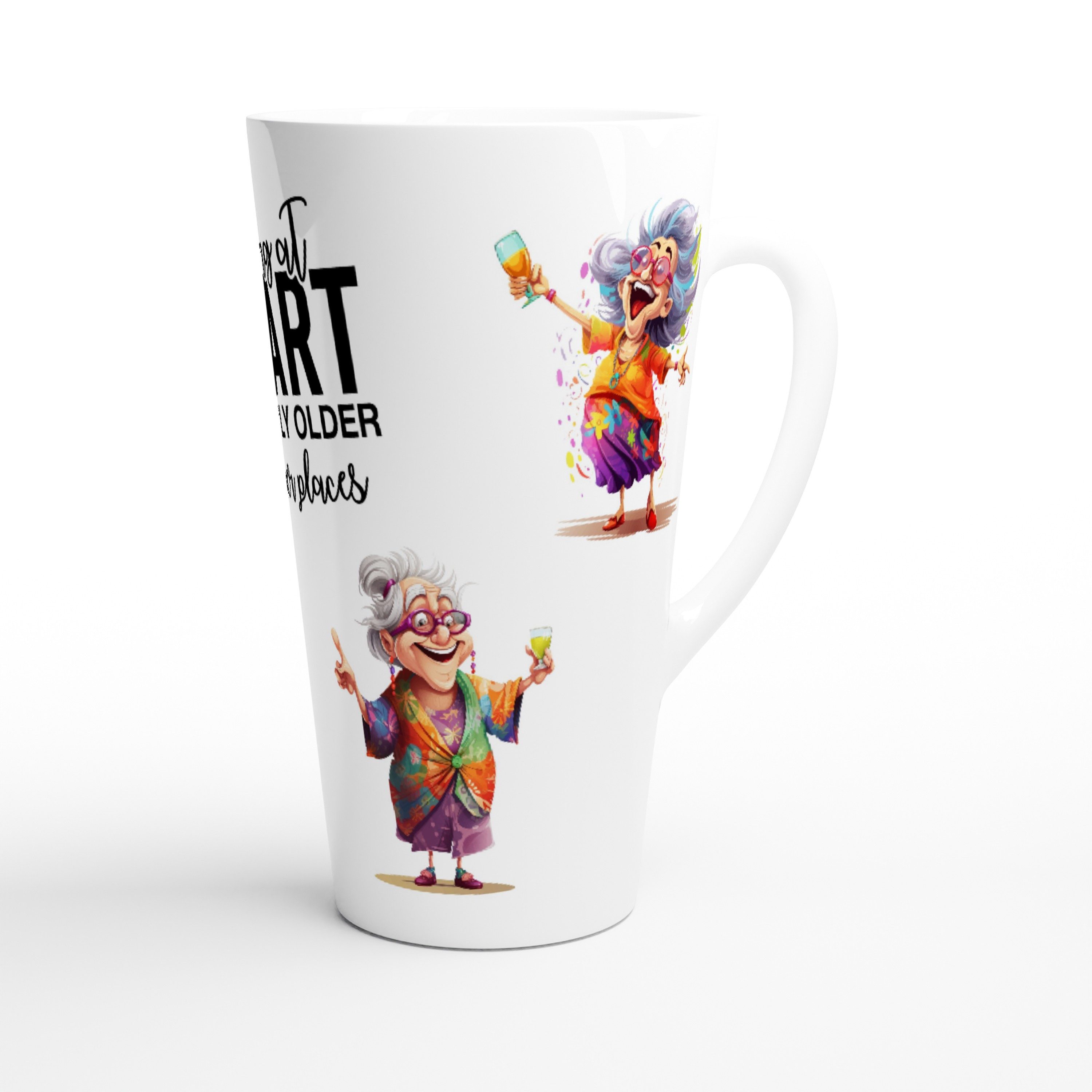 Latte-Macchiato-Tasse Jumbo-Tasse YOUNG AT HEART