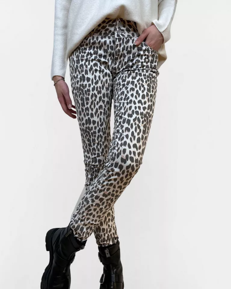 Buena Vista Buena Vista Stoffhose - Leo Hose Damen - Stoffhose mit Leo-Print