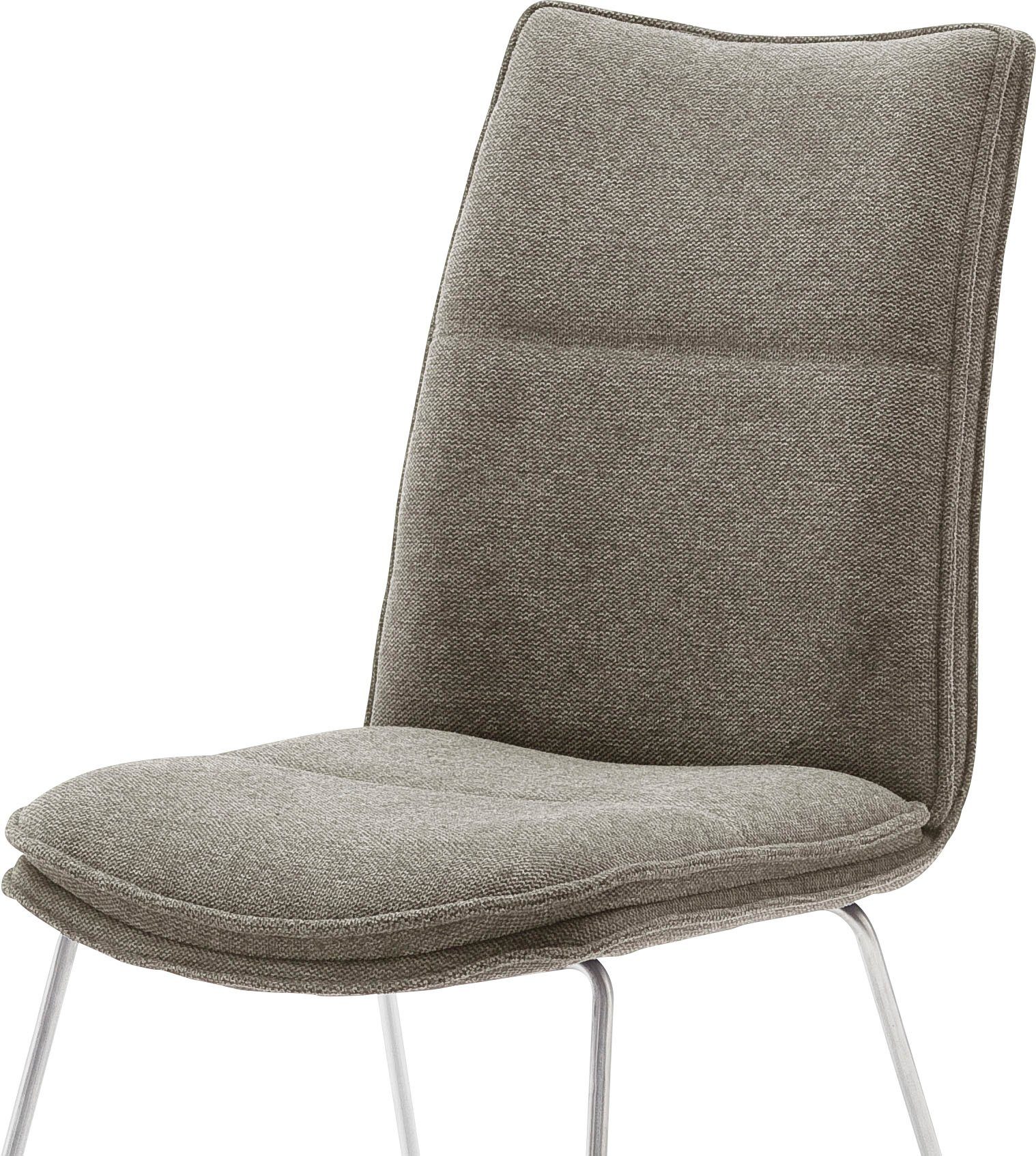 MCA furniture gebürstet Kg Edelstahl belastbar Cappuccino (Set, St), Stuhl bis 120 2 Hampton Stuhl | Cappuccino 