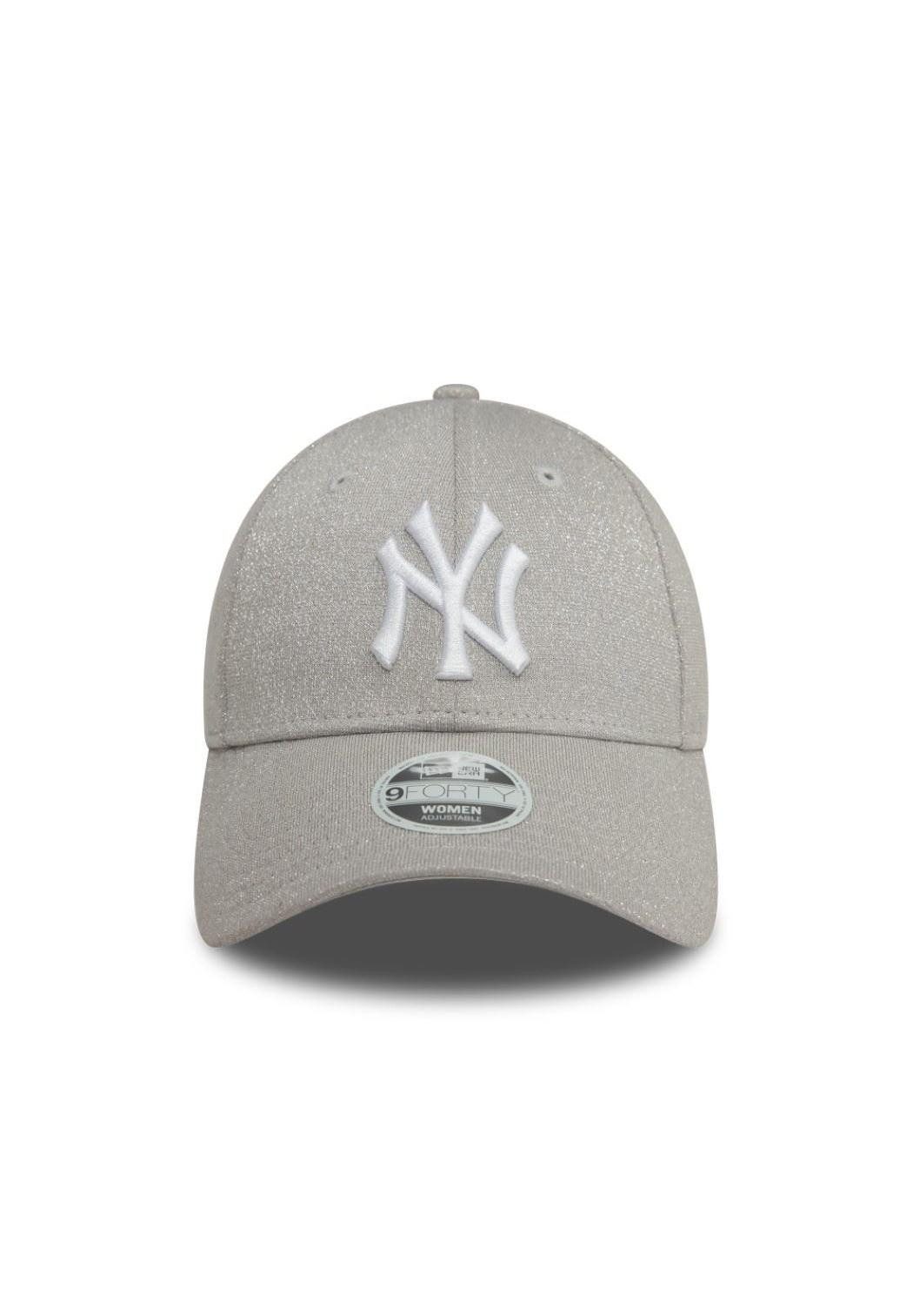 New Era Baseball Cap New York Yankees MLB Womens Glitter Grau 9Forty Verstellbare Damen Cap (1-St)