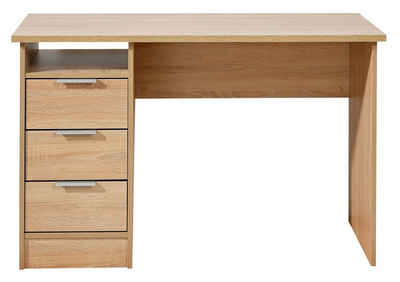 Schreibtisch, 120 x 55 cm, Eiche Sonoma Dekor, mit 1 offenen Ablagefach und 3 Schubladen
