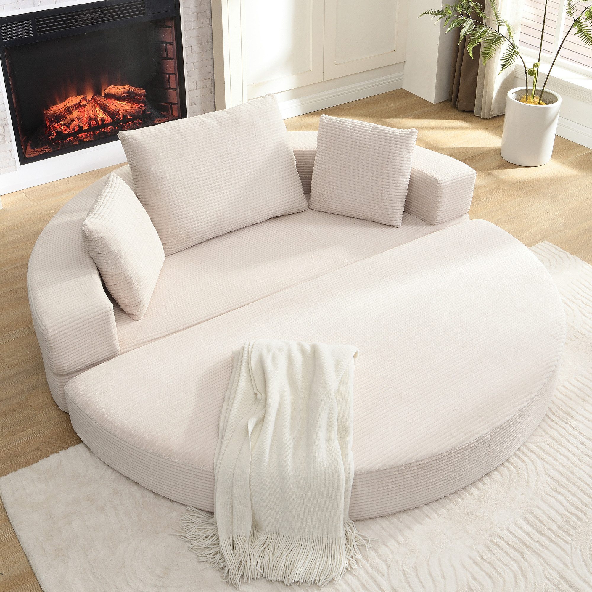 STILVORA Schlafsofa Klappsofabett Boneless Couch mit Kissen Cordstoff für Wohnzimmer, Set 1 Teile, geeignet für Apartments, Wohnzimmer, Schlafzimmer