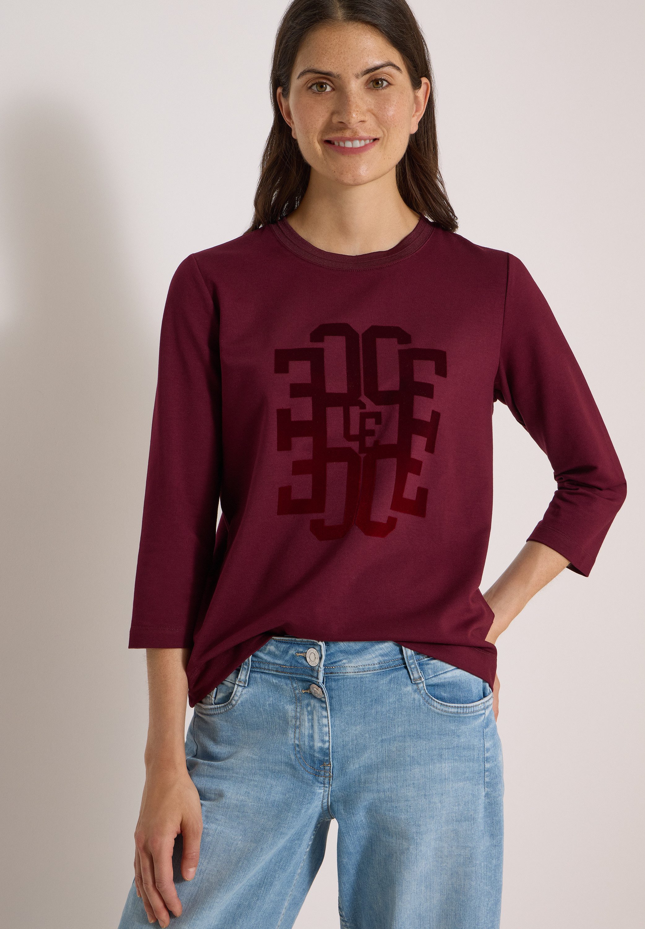 CECIL 3/4-Arm-Shirt mit Wording