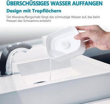 GOOLOO Seifenspender Seifenspender Dosierspender mit Schwammhalter Küche Set 350ml 2 in 1