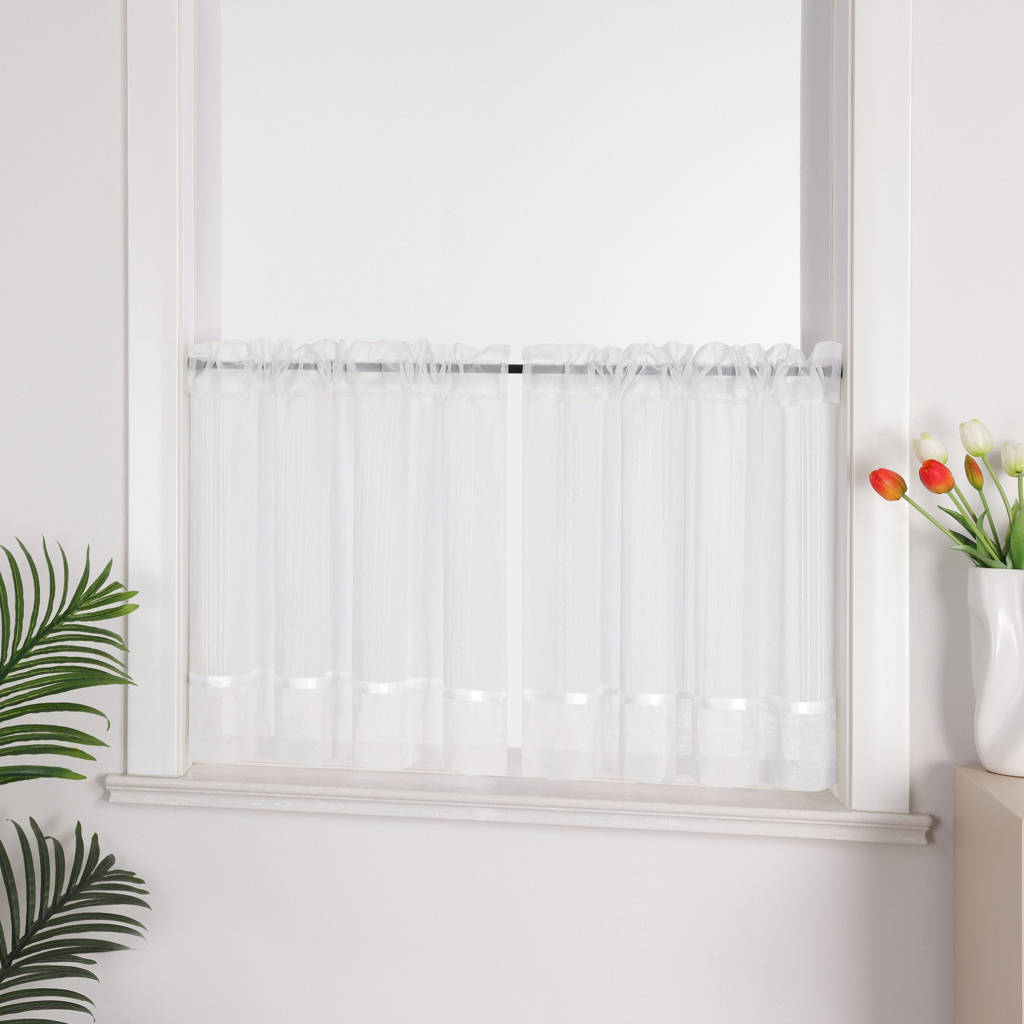 Joyswahl Scheibengardine (1 St), Stangendurchzug, transparent, Leinenoptik günstig online kaufen