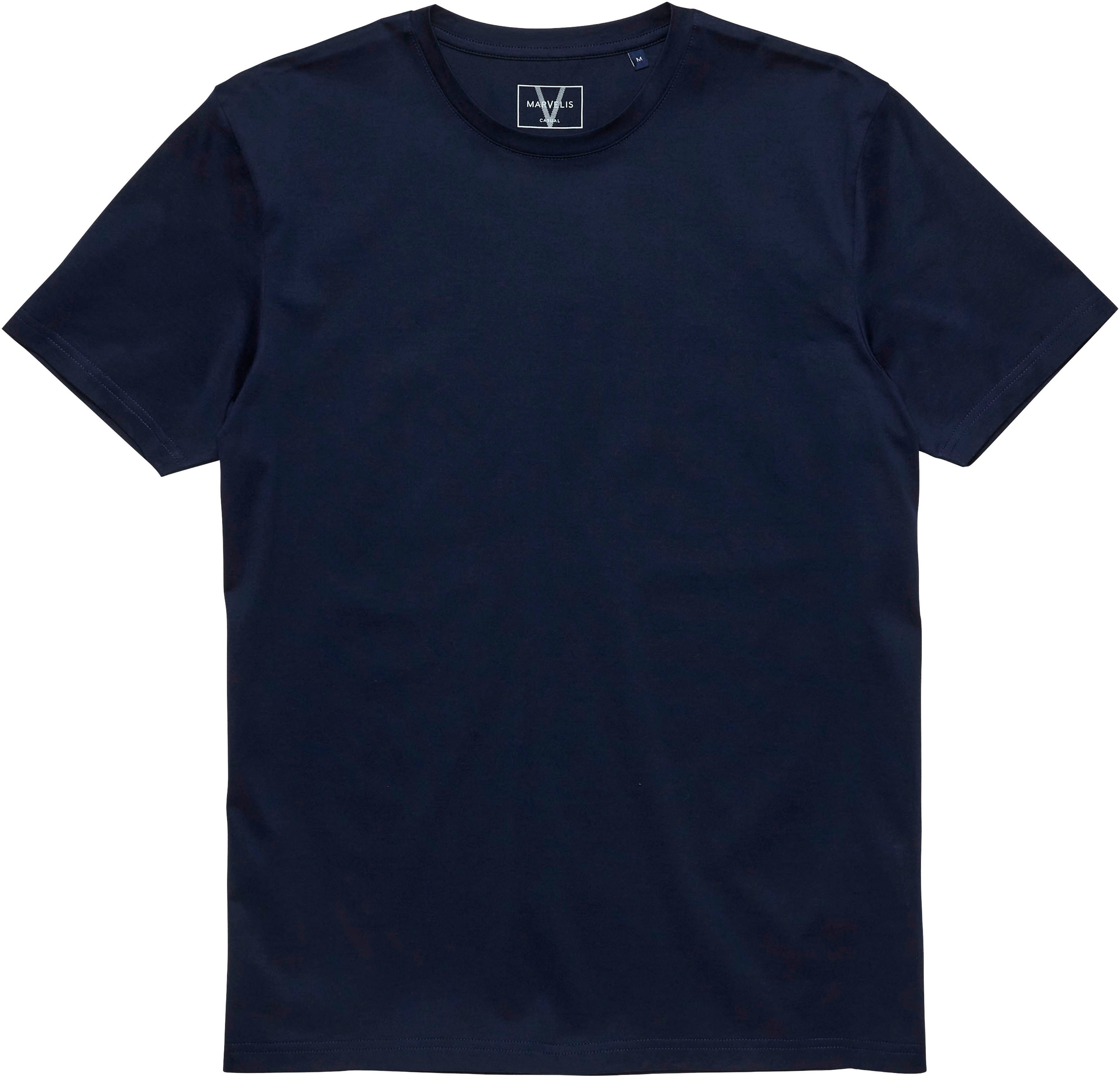 MARVELIS T-Shirt aus Baumwolle, Rundhals, casual fit