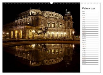 CALVENDO Wandkalender Eine Nacht in Dresden (Premium, hochwertiger DIN A2 Wandkalender 2023, Kunstdruck in Hochglanz)