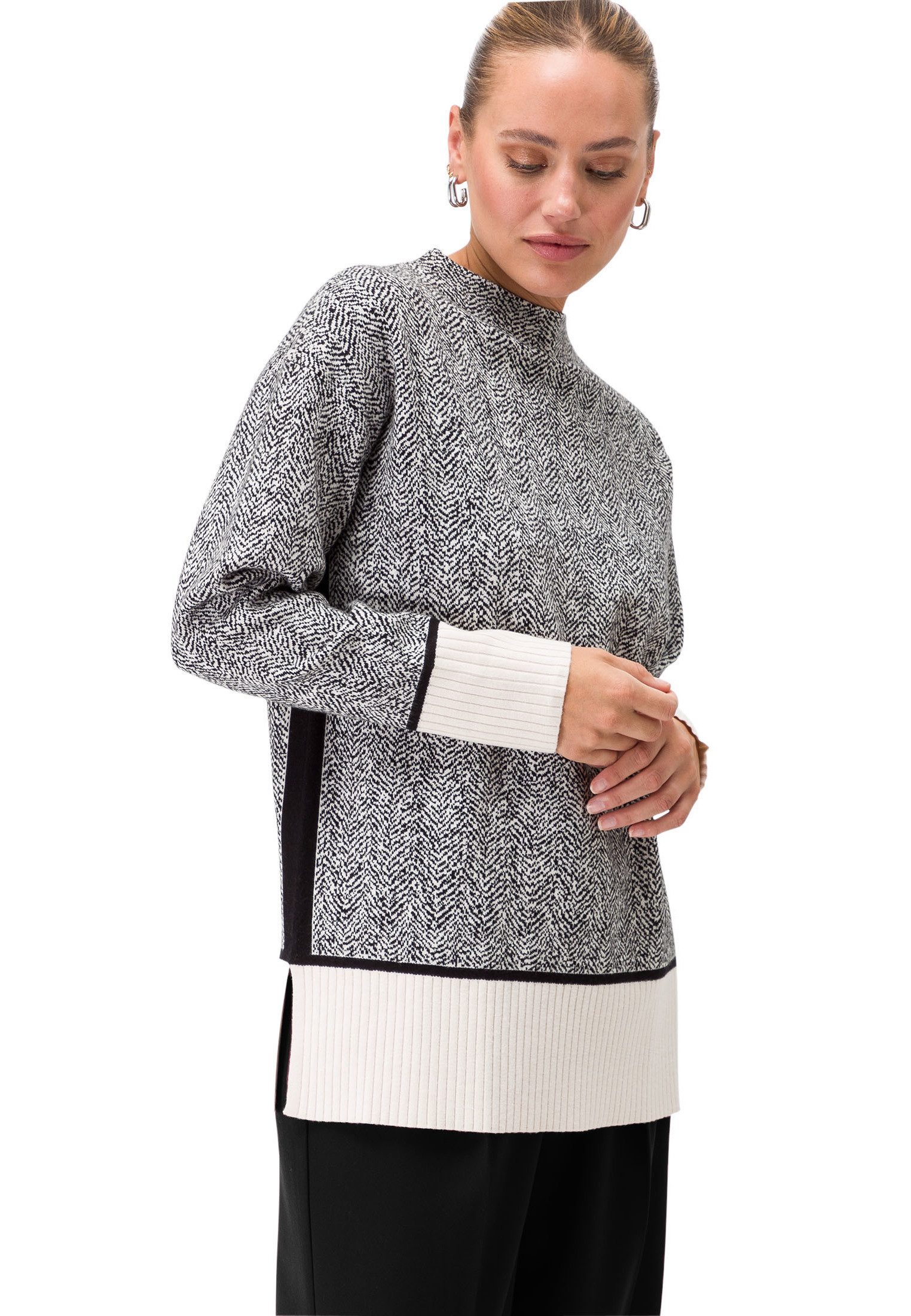 Strickpullover zero Pullover mit Fischgrätenmuster