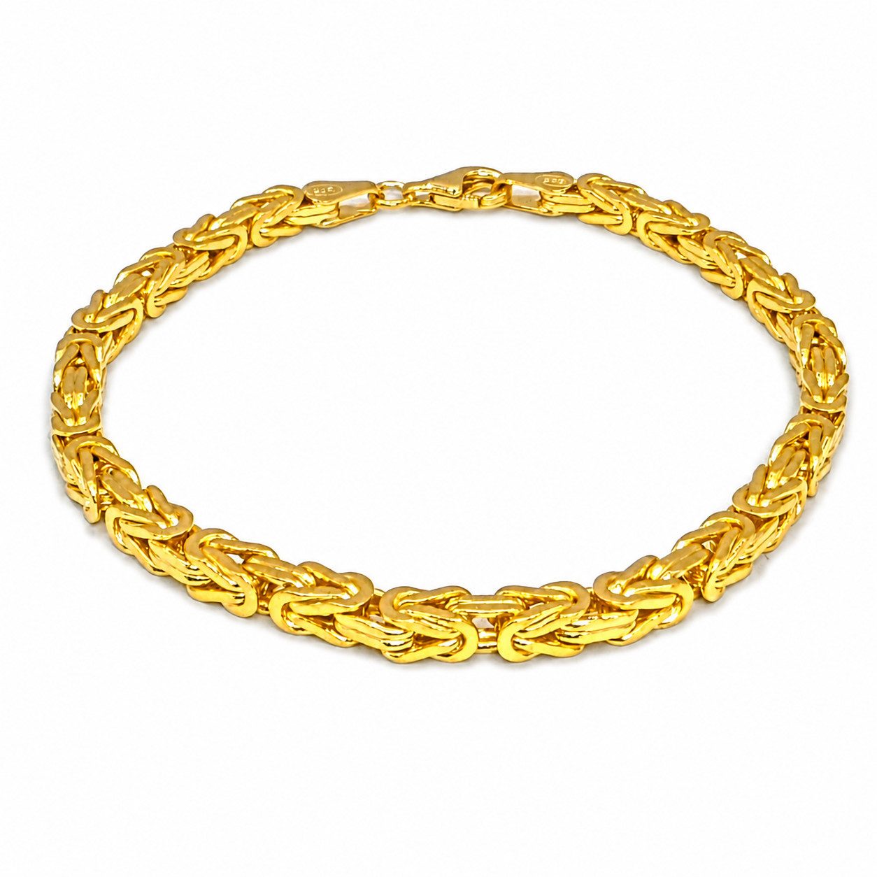 M-Punkt24 Königsarmband Königskette Silber 925 (Königskette Länge 20,5 cm Durchmesser 58 mm 17 Gramm 585 vergoldet, Königsarmband, Damen, Partner-Armband, Herren, Unisex), Silberschmuck aus 925 Echt Silber