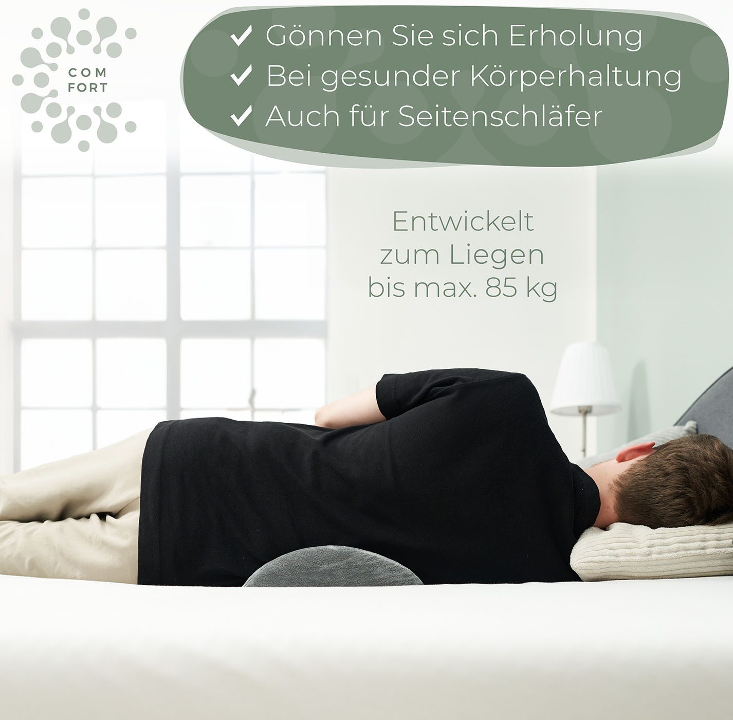 Well B4 Keilkissen Lendenkissen für Bett und Sofa, Lendenwirbelstützkissen, zur Rückenstütze im Liegen, Lordosenkissen für den unteren Rücken, Lendenstützkissen, Lendenwirbelkissen
