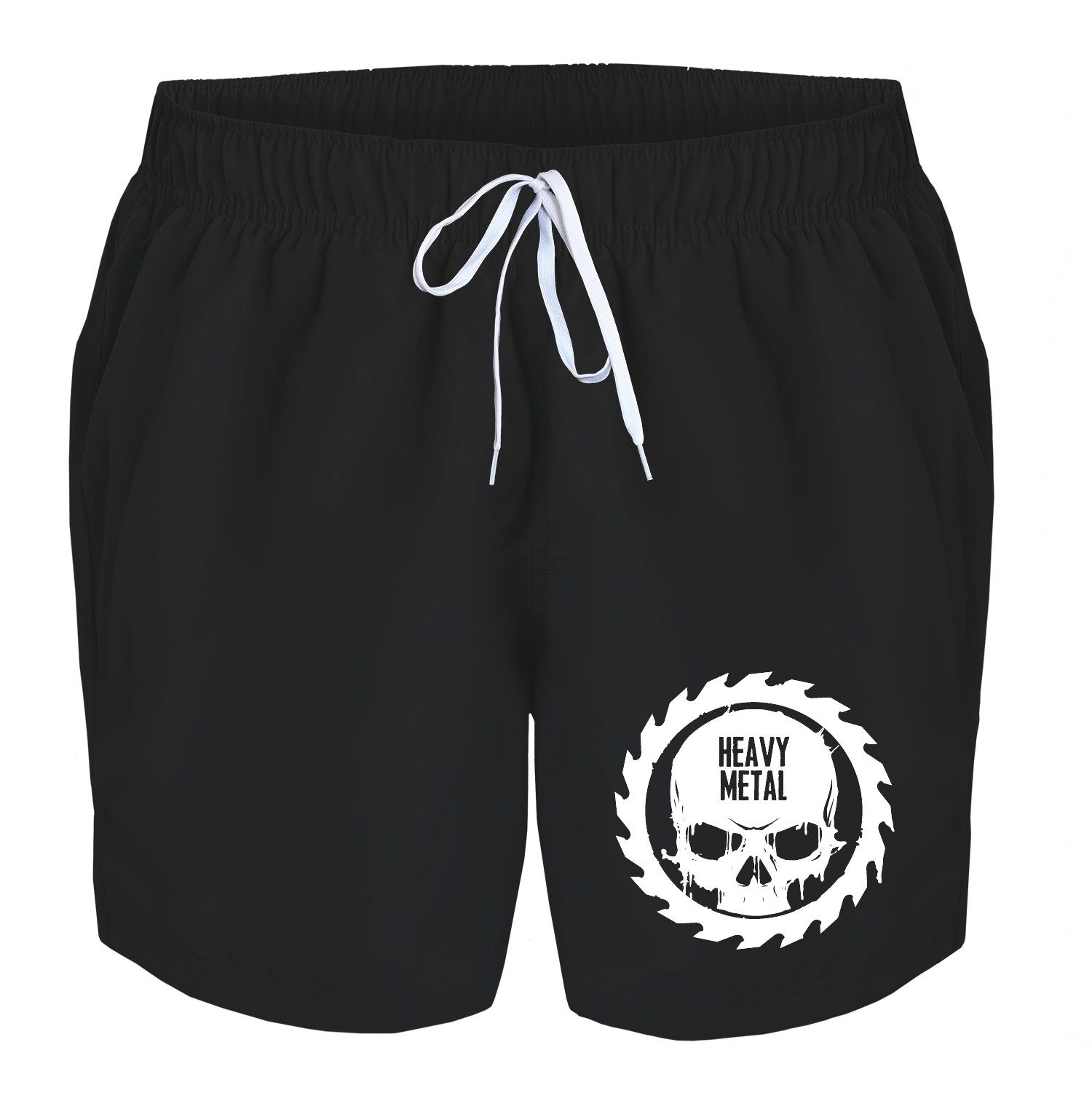 Badehose Schwimmshorts Totenkopf Heavy Metal
