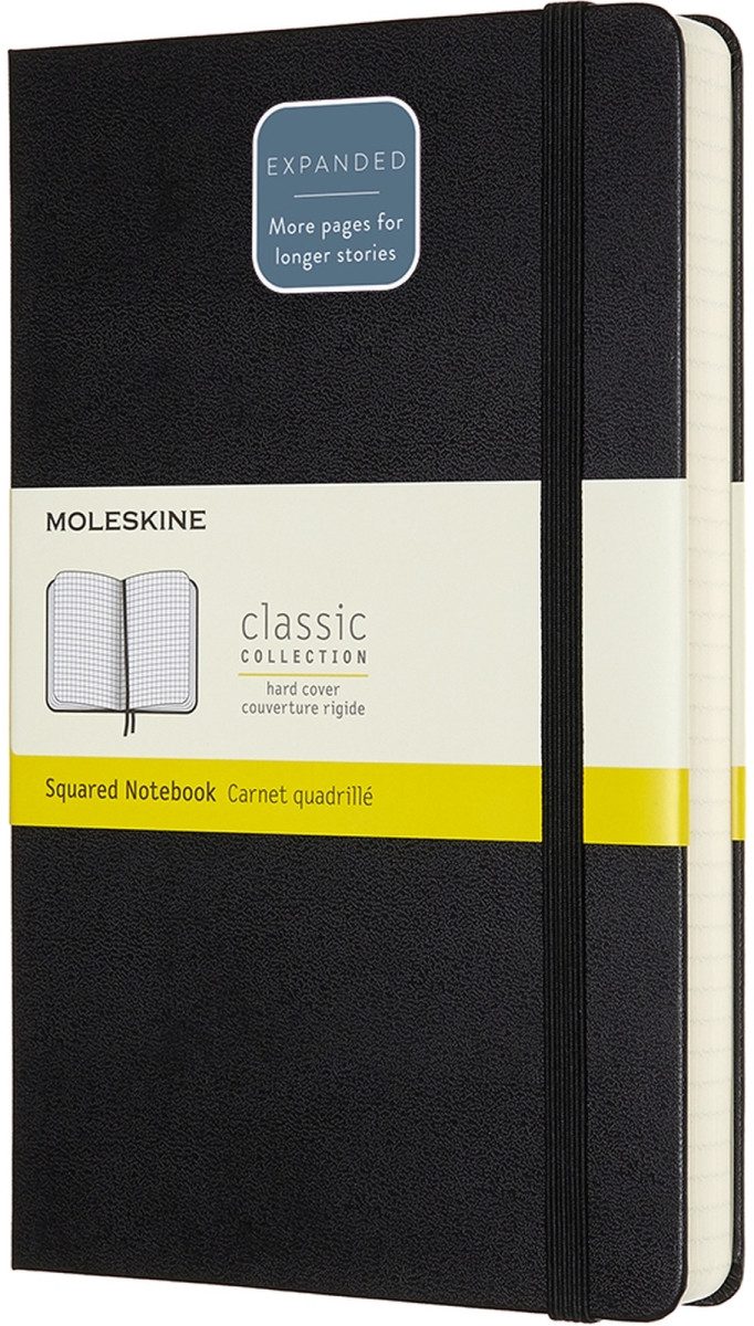 MOLESKINE Notizbuch Notizbuch Large A5 kariert 200 Blatt Hardcover schwarz