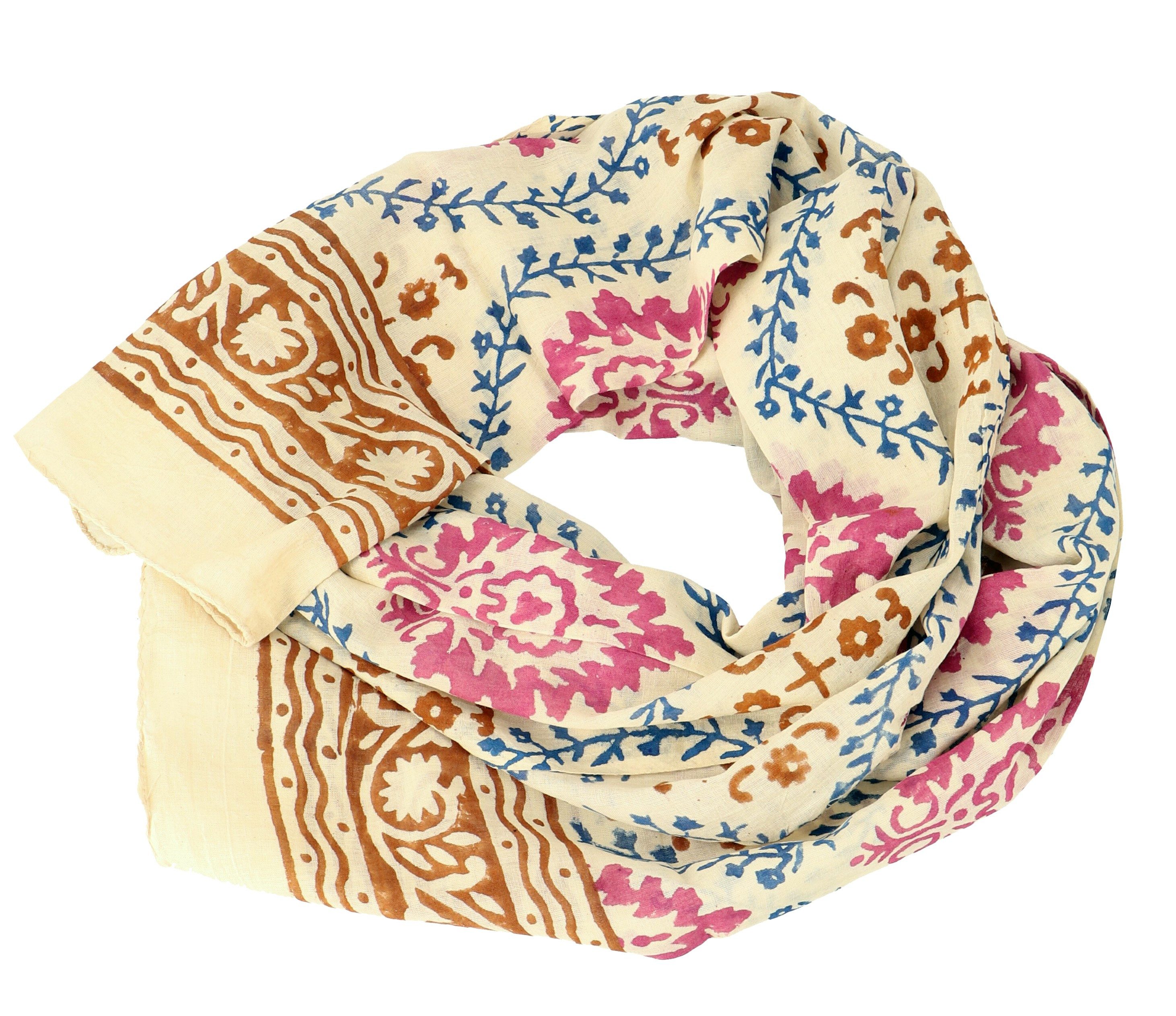 Guru-Shop Sarong Handbedrucktes Baumwolltuch, indischer..