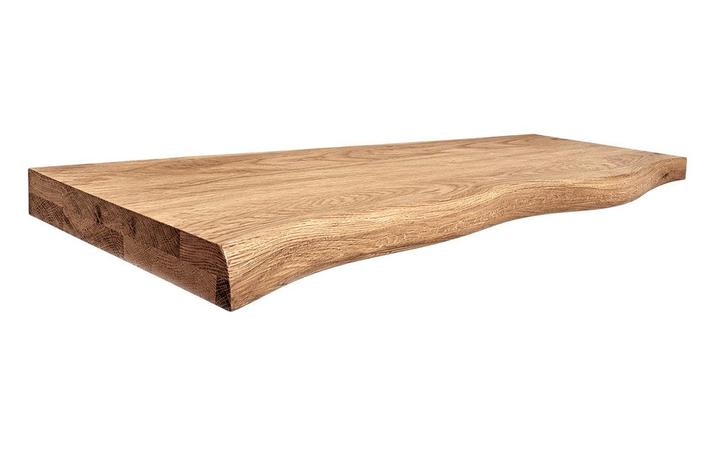 riess-ambiente Wandregal GRAND OAK 80cm natur - geöltes Eichenholz, Baumkante, handmade, Unikat, Einzelartikel 1-tlg., Natürliche Ablage - ideal für Wohn- und Schlafzimmer oder Flur