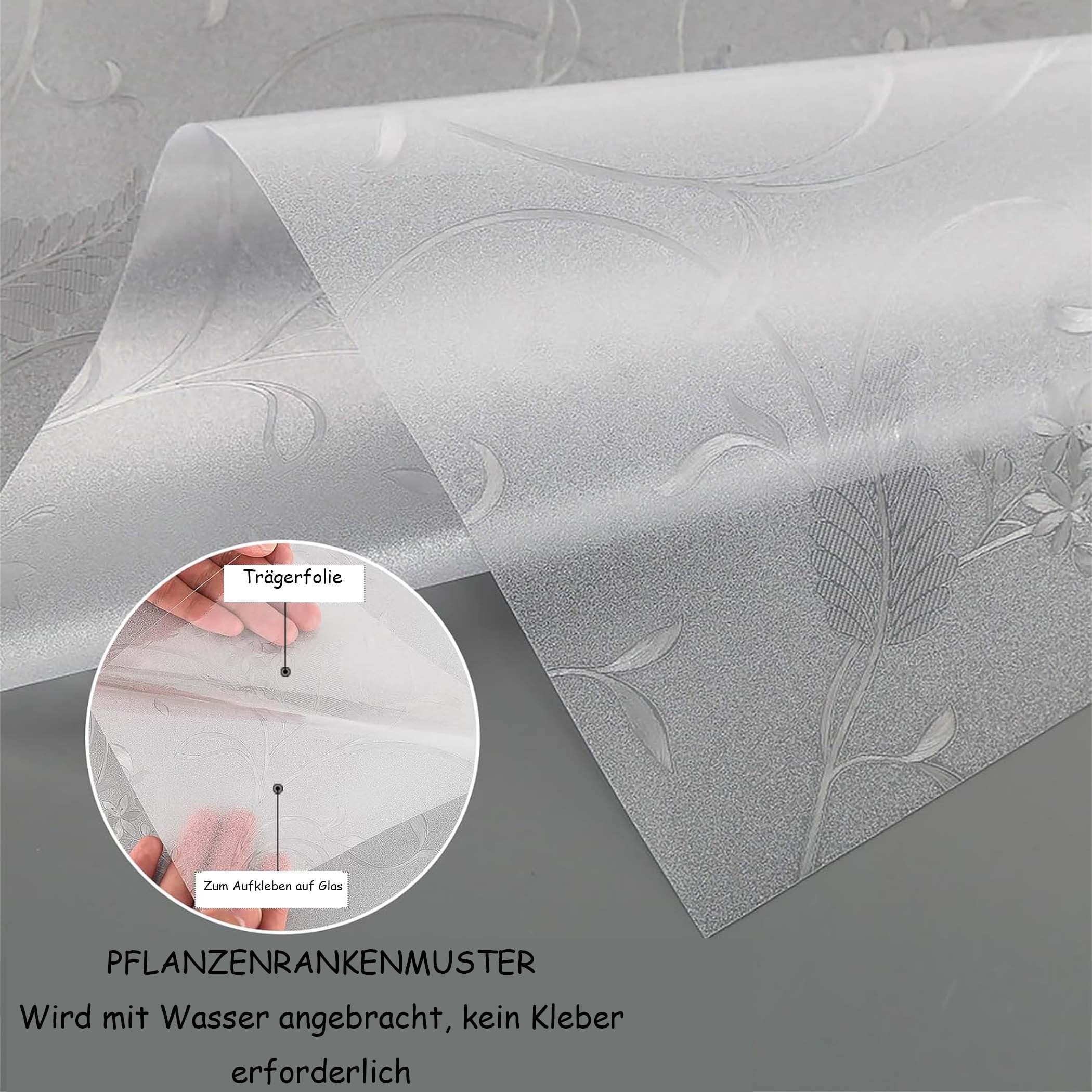 Diwzbyn Fensterfolie Blickdicht Selbsthaftend, Sichtschutzfolie Fenster, 90% UV-Schutz – Bild 5 von 5