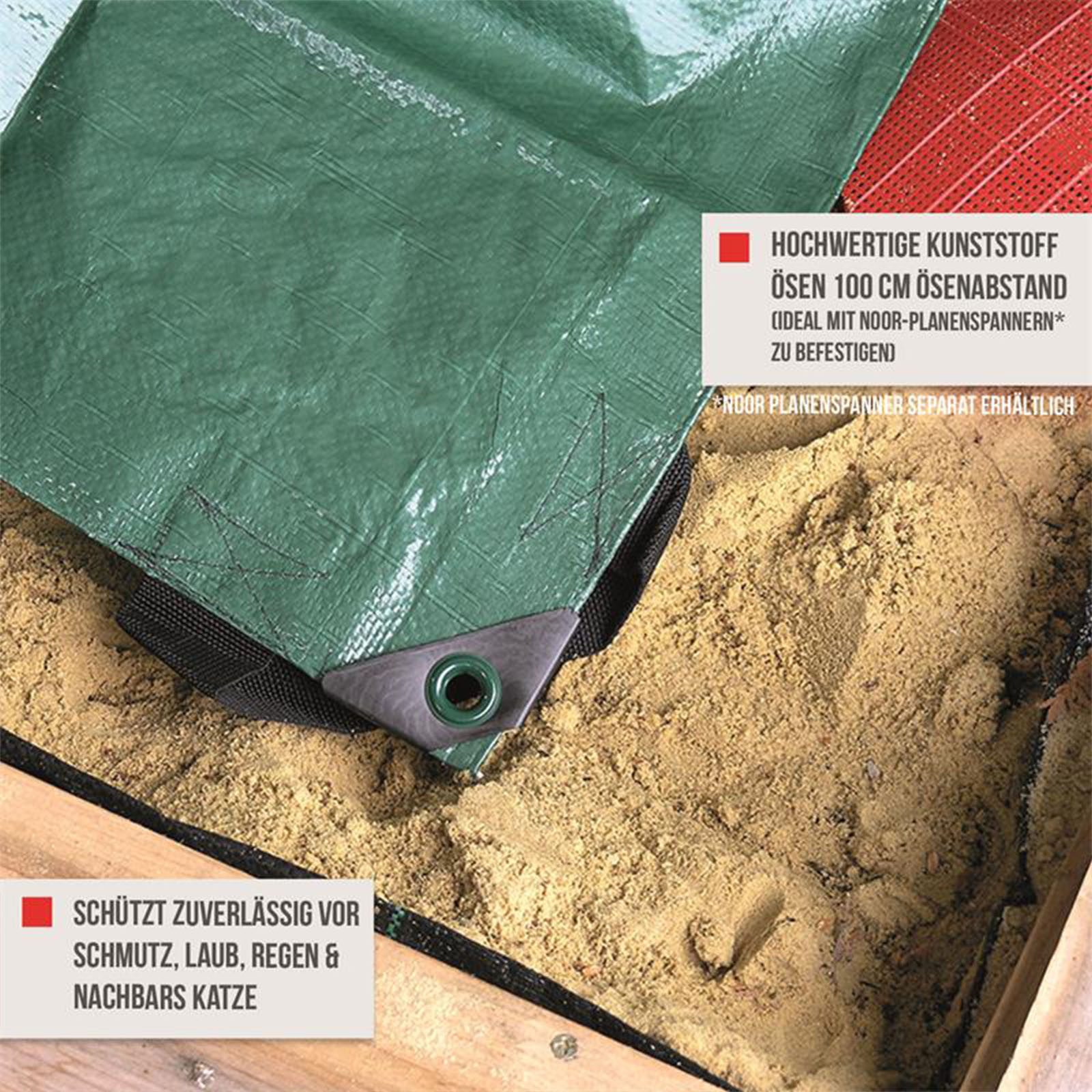NOOR Sandkasten-Abdeckplane Abdeckung 1,5x1,5 m - Sandkastenplane mit verst günstig online kaufen