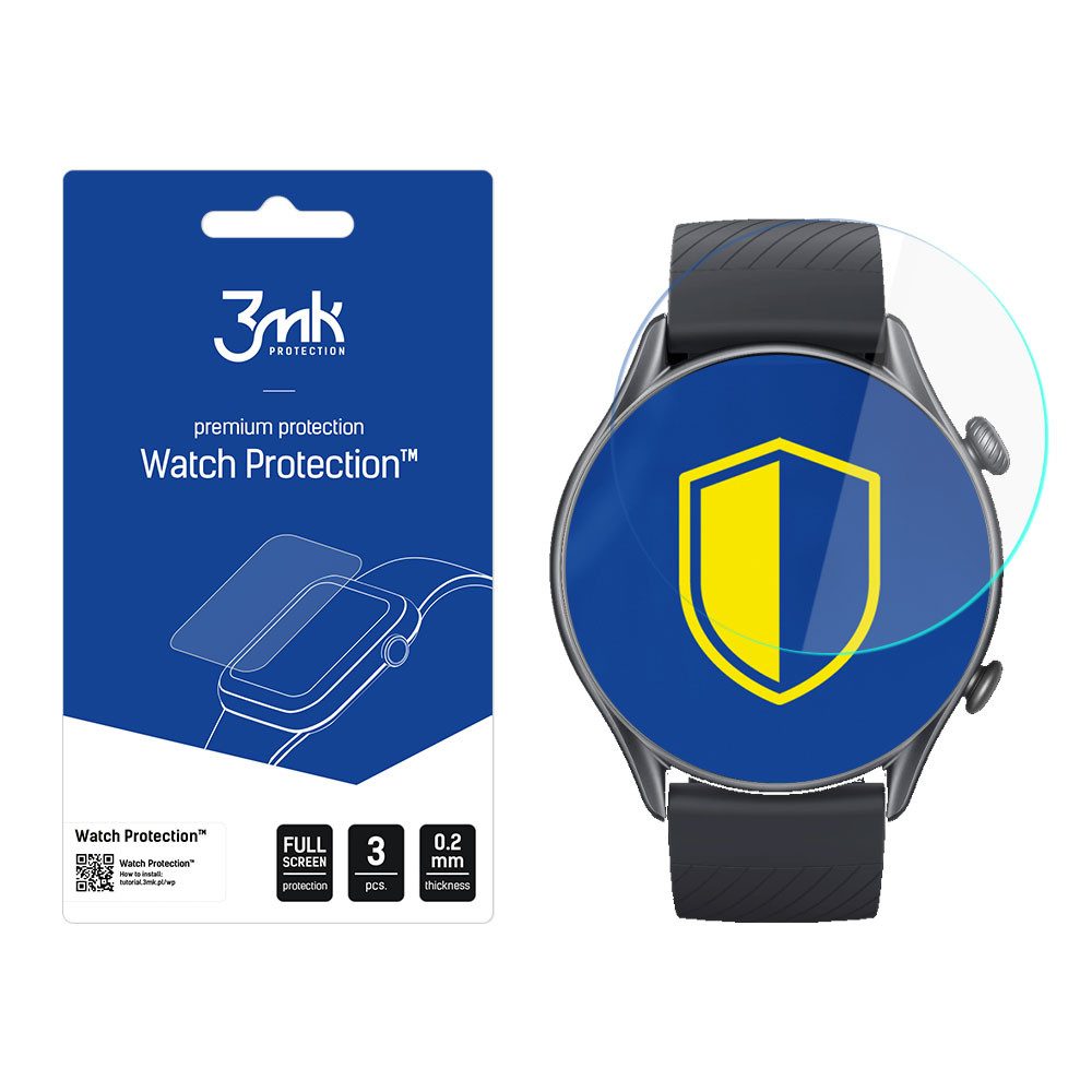 3MK Displayschutzfolie Bildschirmschutz Kratzschutz Watch Spar-Set, 3-tlg., 0,2 mm dünn, 0,2 mm dünn, 250 % stärker, Kante-zu-Kante