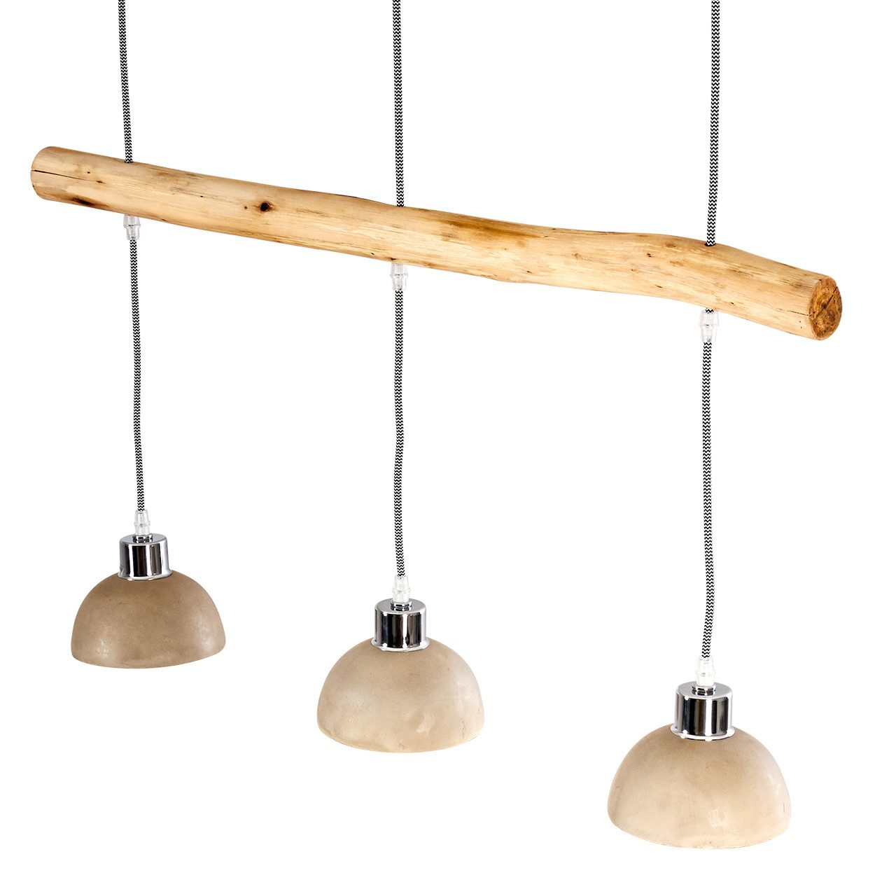 hofstein Pendelleuchte »Oliero« moderne Hängelampe aus Beton/Holz in Beton/ günstig online kaufen