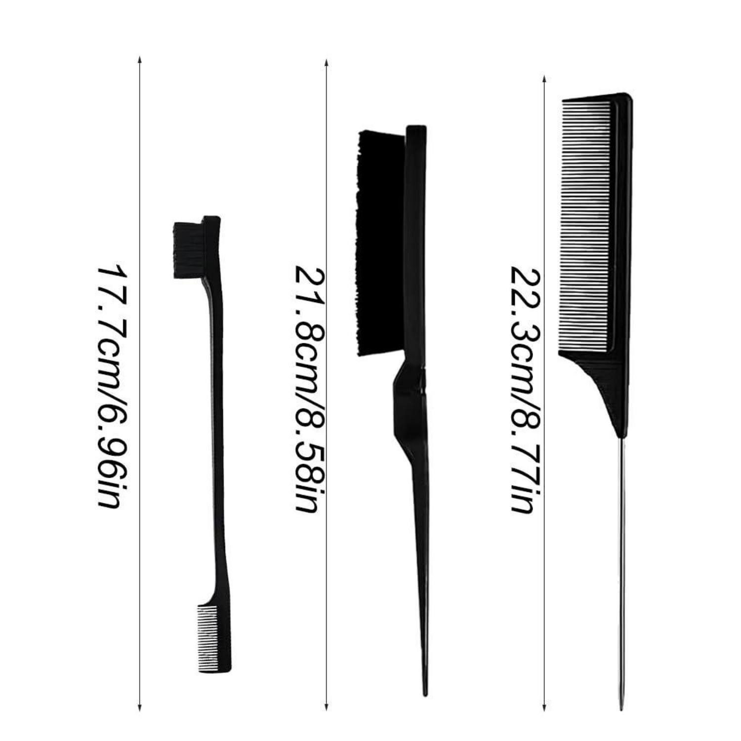 LuxusKollektion Haarbürsten-Set Haarbürsten Set 3-Teiliges Haarkamm Stylingkämm Haarkantenbürste