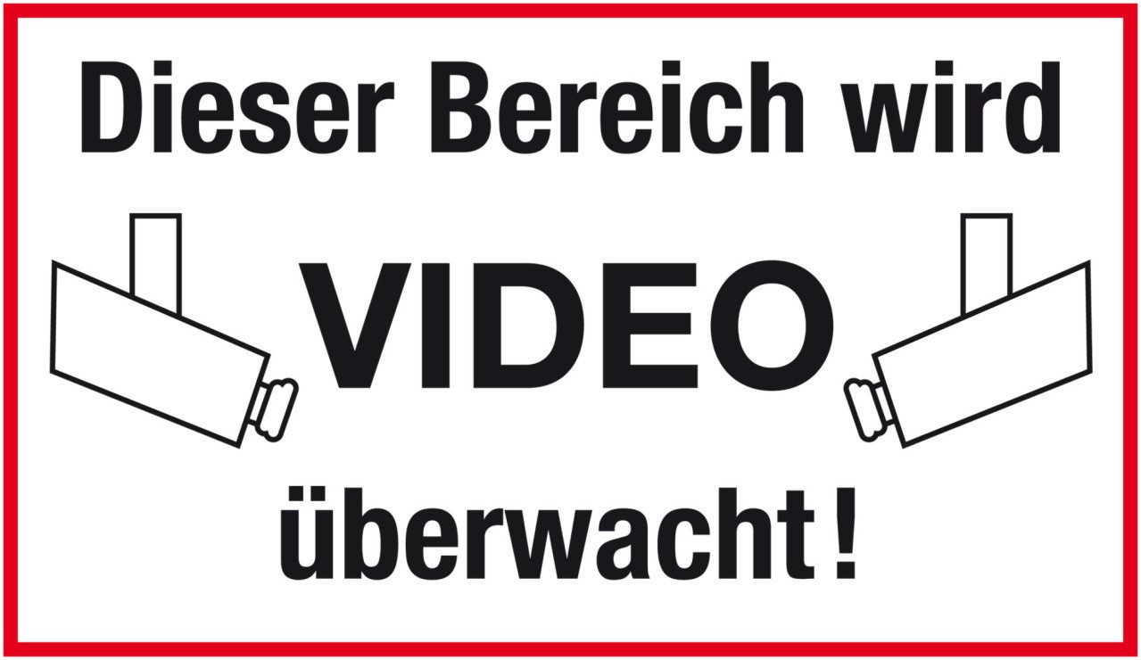 Conmetall Warnschild Conmetall Hinweisschild Dieser Bereich wird Video