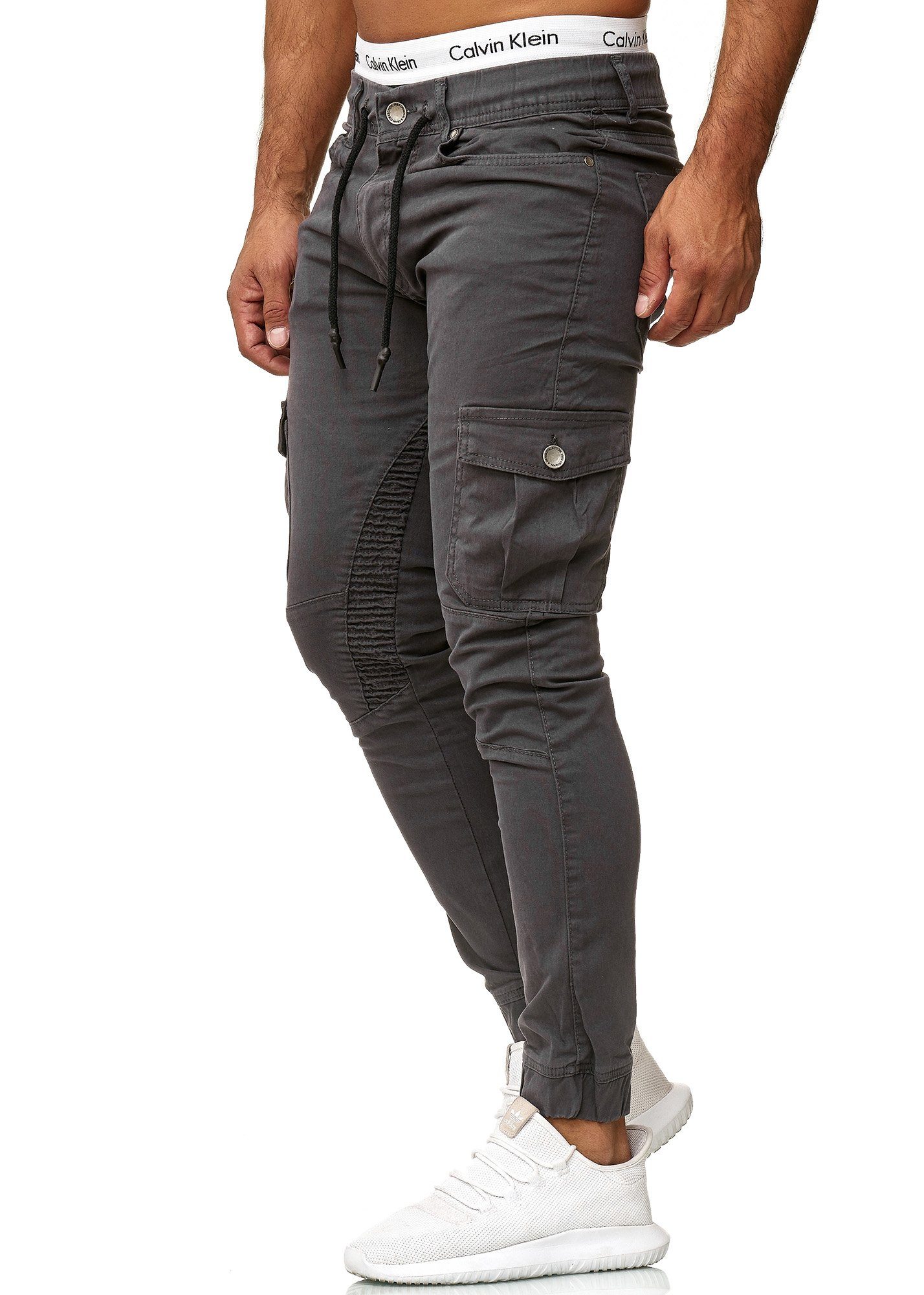 3207C Streetwear, 1-tlg) Casual Cargohose Straight-Jeans Business OneRedox (Chino Freizeit Antrazit