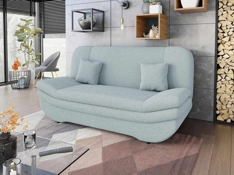 MIRJAN24 Schlafsofa Weronika Premium, mit Schlaffunktion und Bettkasten,  Couch Kissen-Set mit Reißverschluss