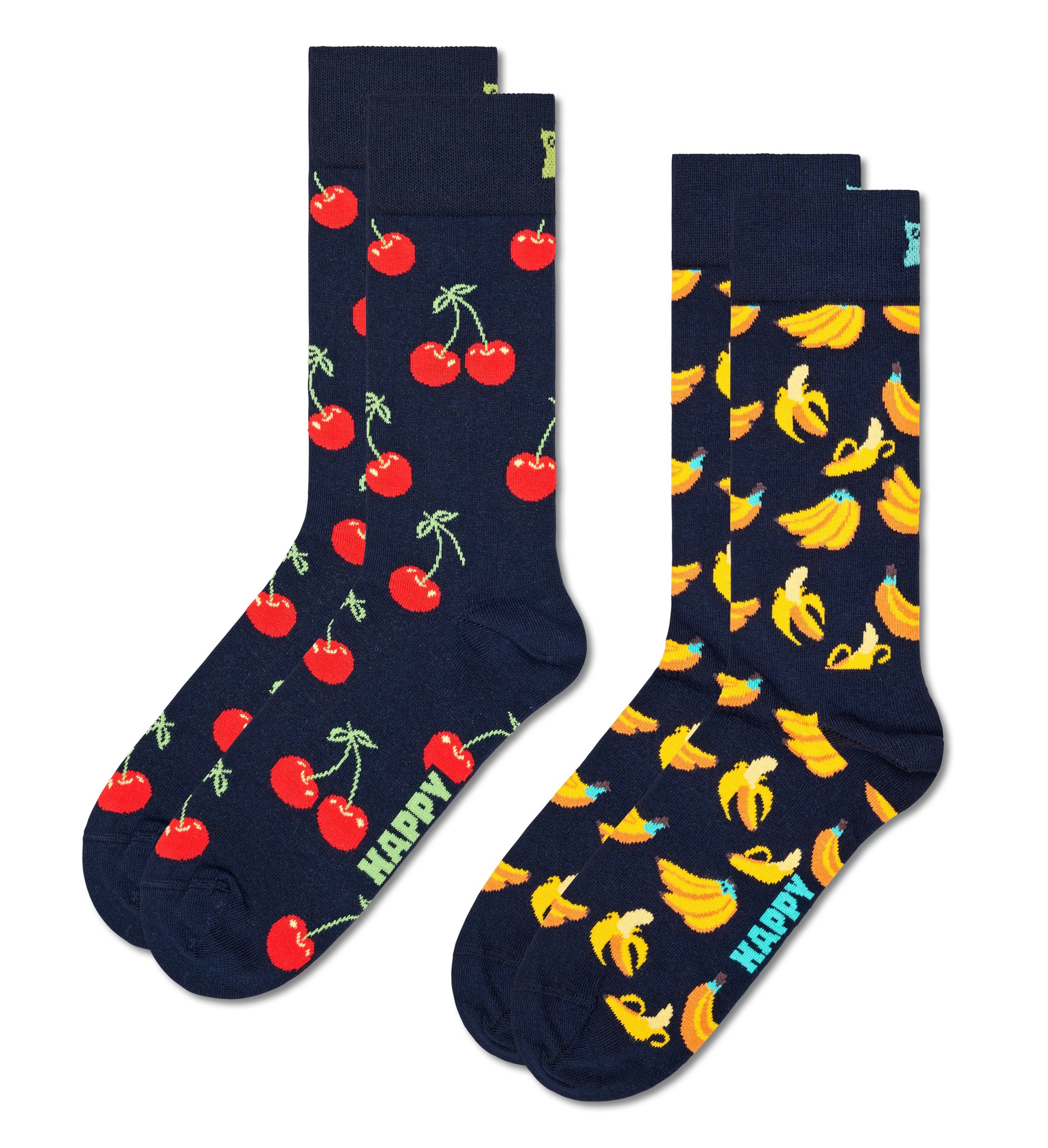 Happy Socks Socken Classic Cherry Socks (Packung, 2-Paar) Cherry & Banana Socks