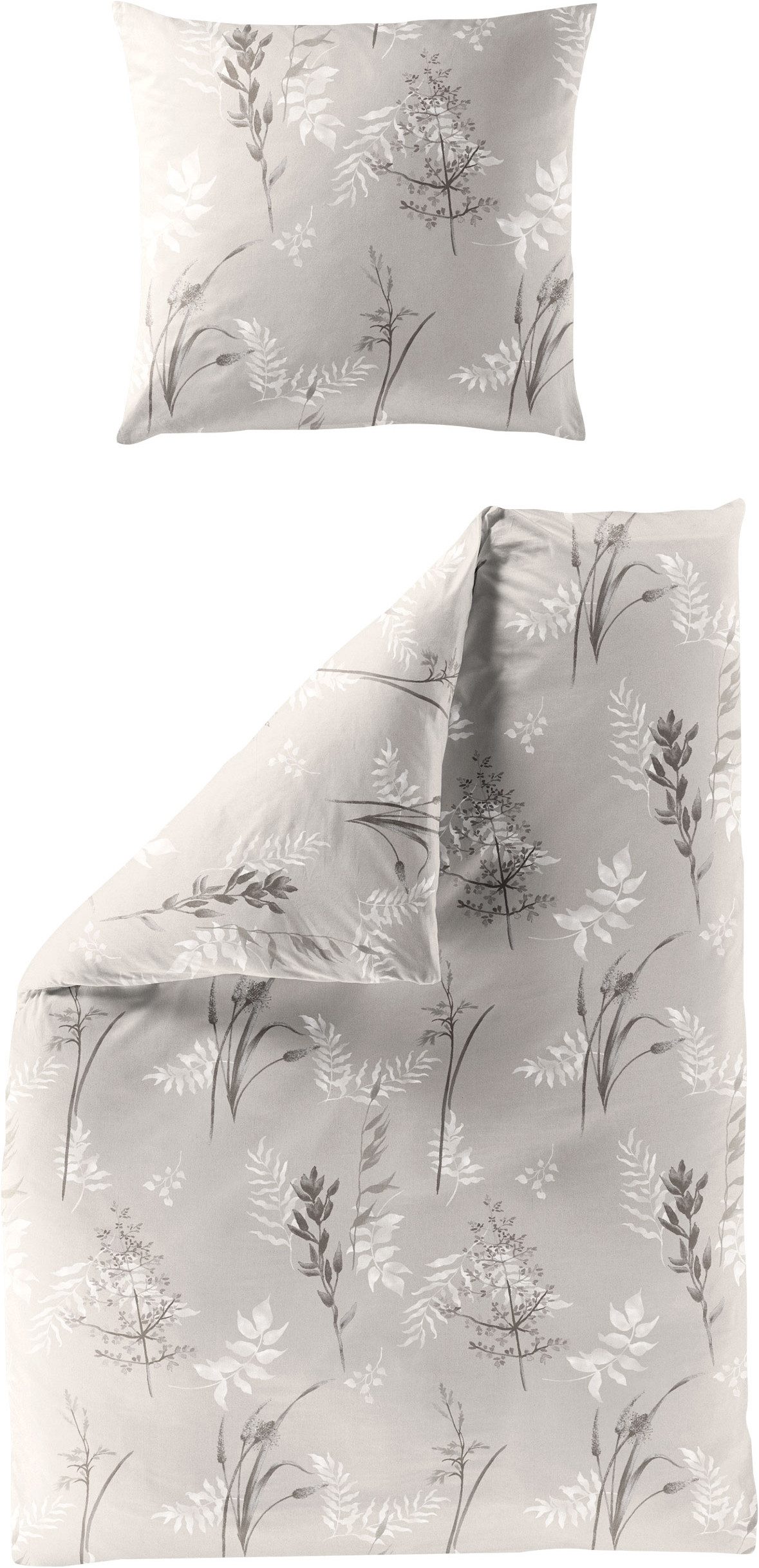 BIERBAUM Bettwäsche Satin Bettwäsche 4200, Mako-Satin, 2 teilig, 100 % Baumwolle, pflegeleicht, seidig glatt