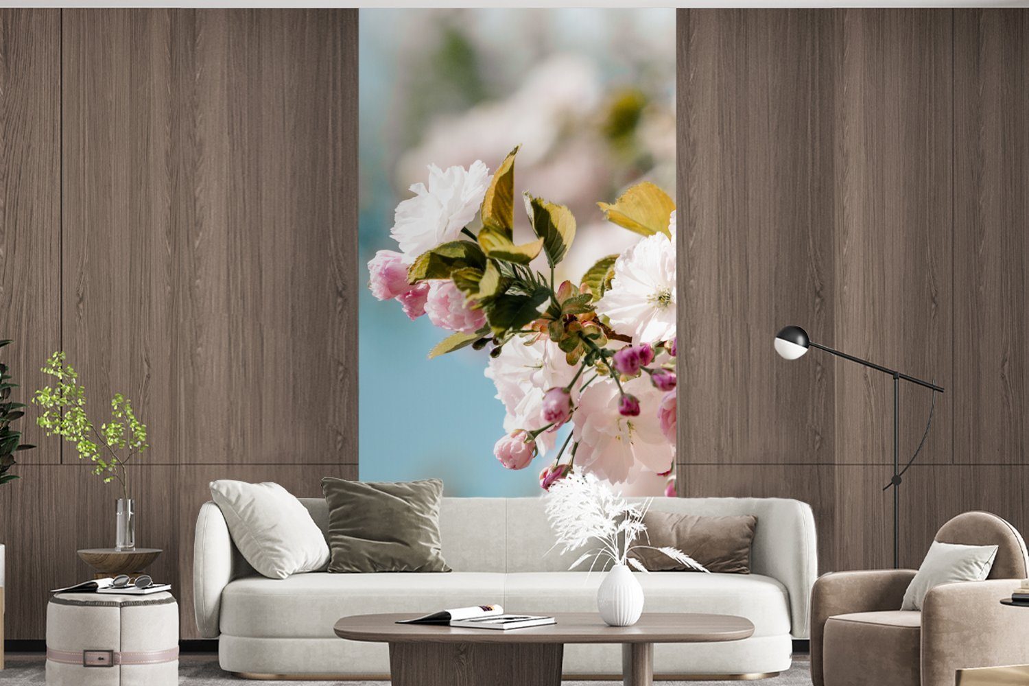 Blumen Fototapete bedruckt, (2 Vliestapete - Fototapete Küche, Frühling, Matt, für Blüte Wohnzimmer Schlafzimmer MuchoWow - St),