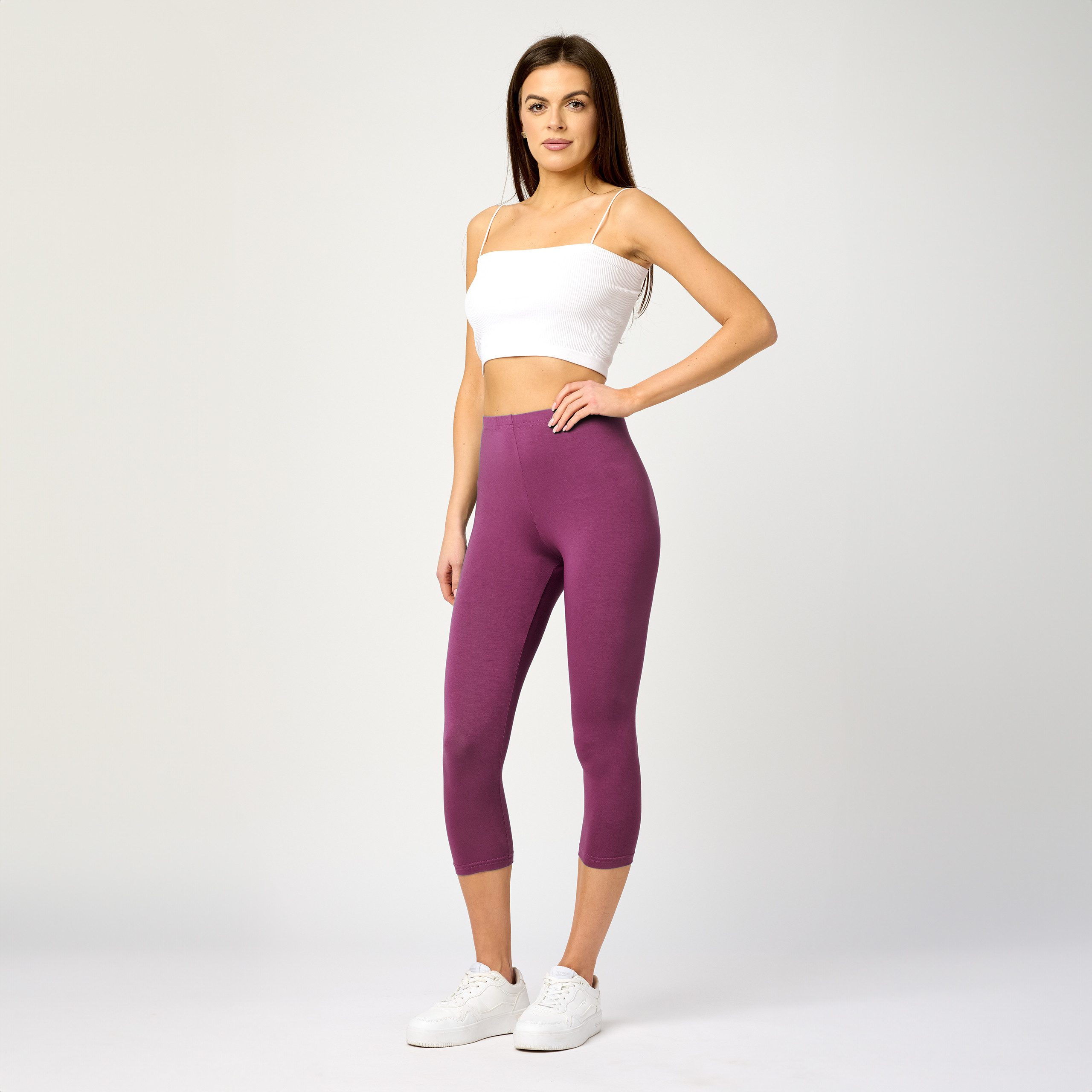 Merry Style Leggings Damen Frauen Caprihose 3/4 Hose MS10-144 (1-tlg) aus Viskose