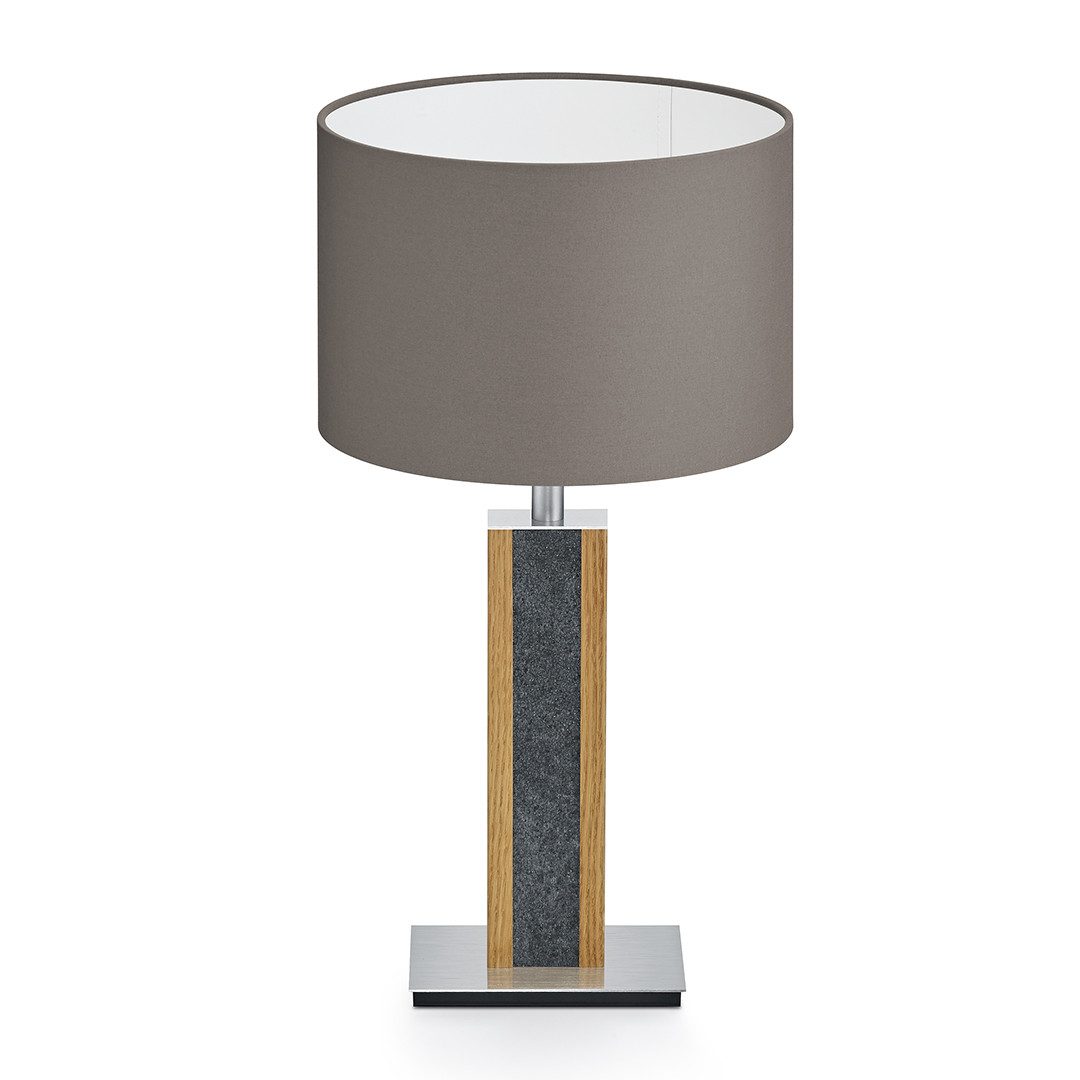 HerzBlut Tischleuchte Karl G mit Applikation in Granitoptik, E27