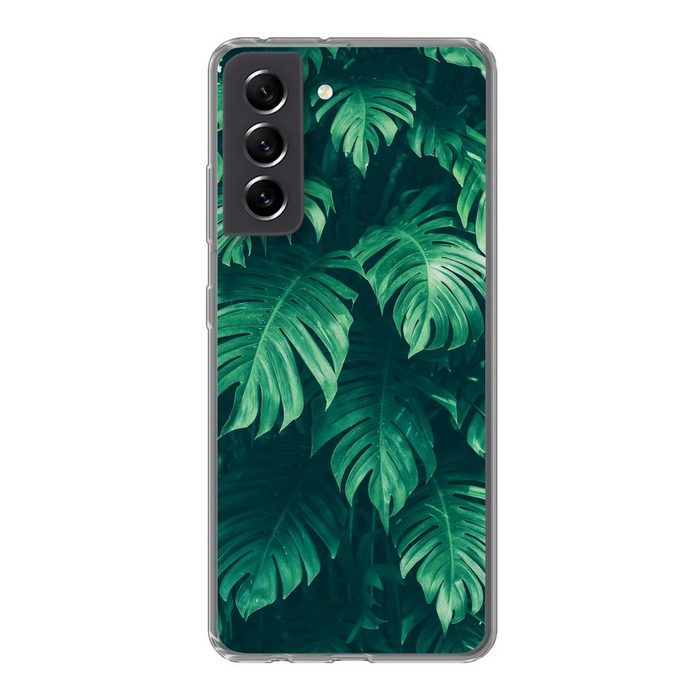 MuchoWow Handyhülle Monstera - Blätter - Pflanzen - Dschungel - Natur Phone Case Handyhülle Samsung Galaxy S21 FE Silikon Schutzhülle